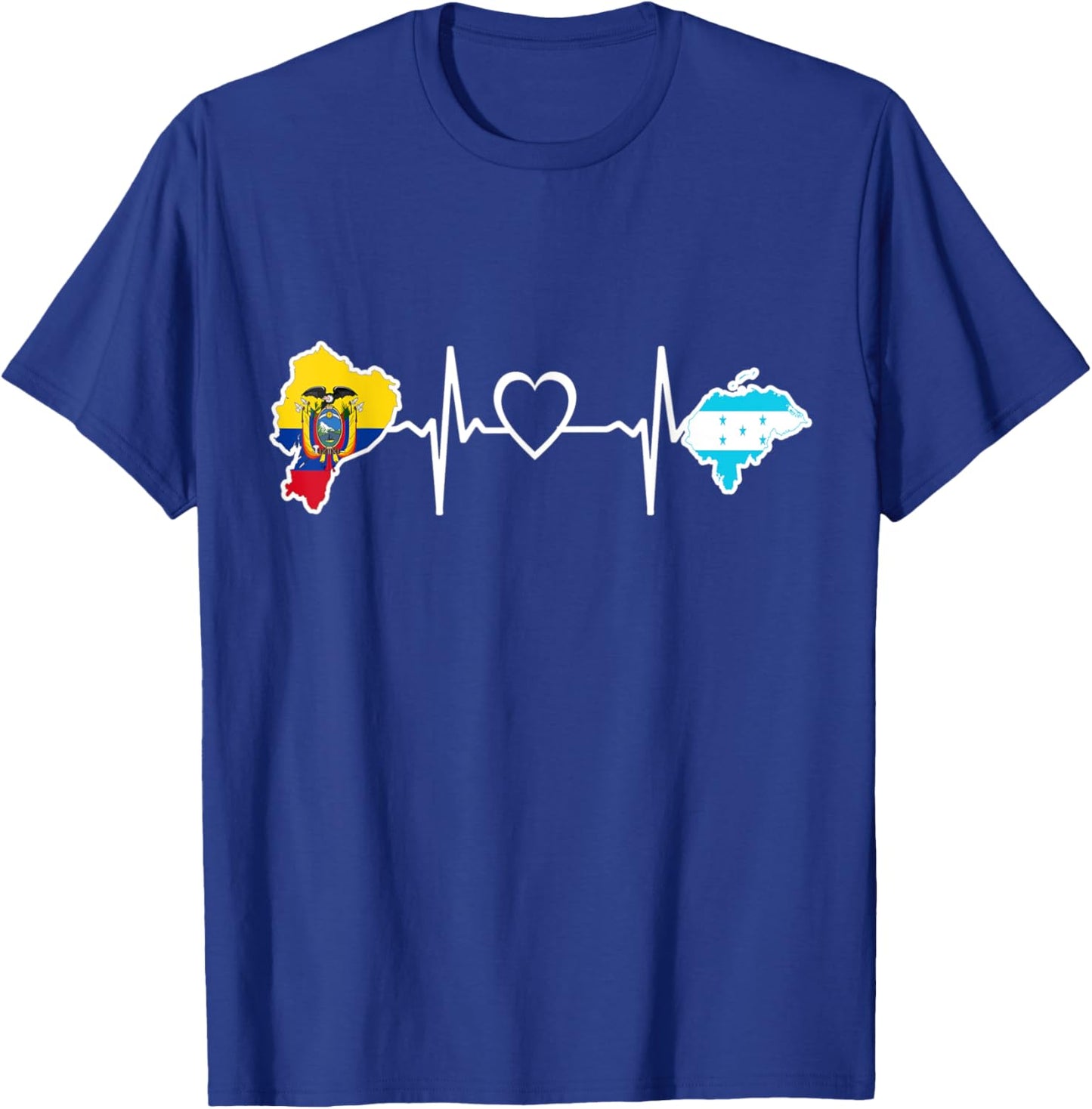 Ecuadorian Honduras Flag - Ecuador Honduran Heartbeat T-Shirt - T-Shirt | Royal