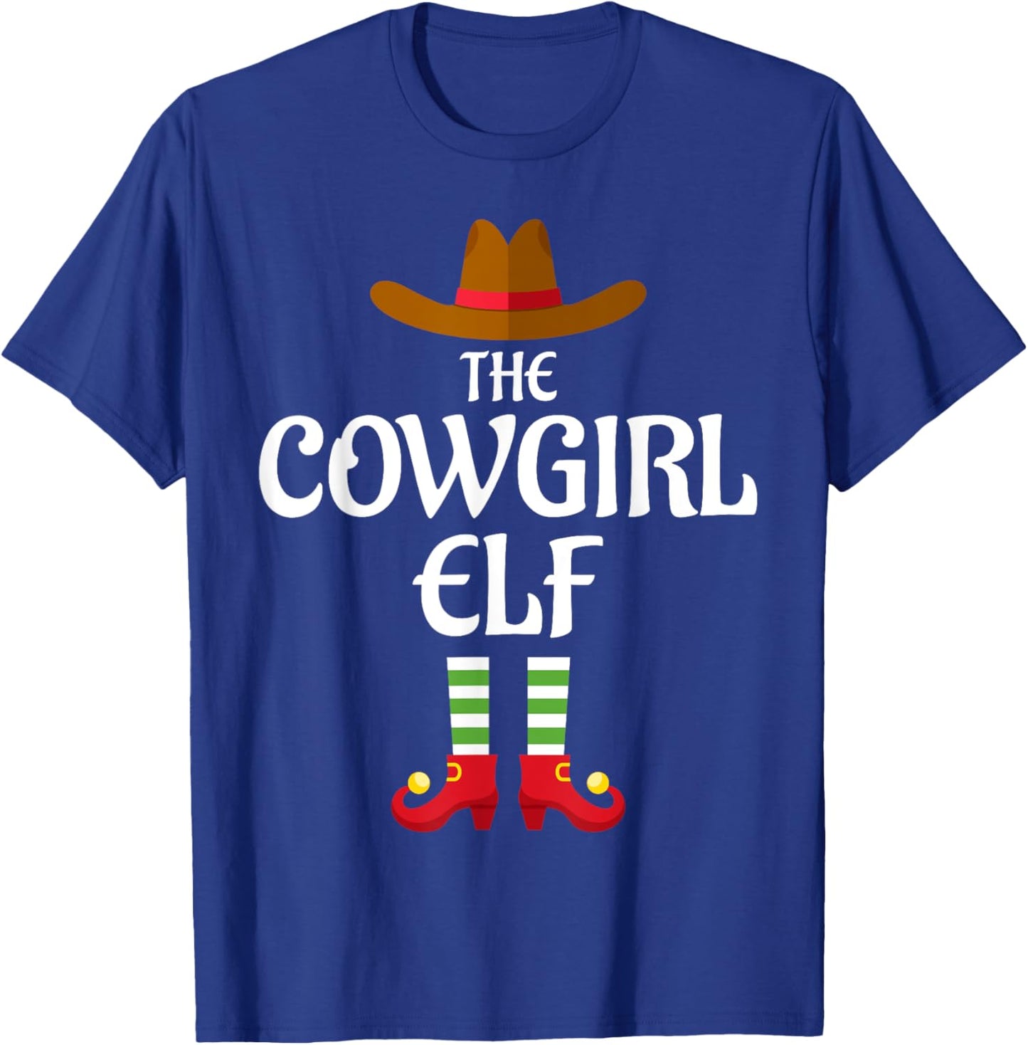 Cowgirl Elf Family Matching Group Christmas T-Shirt - T-Shirt | Royal