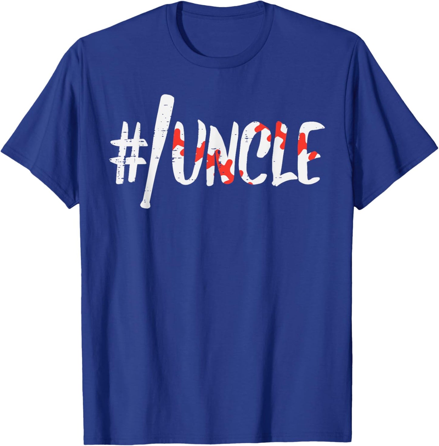 Hashtag #Baseball Bat Uncle Fathers Day Sports Player Men T-Shirt - T-Shirt | Royal