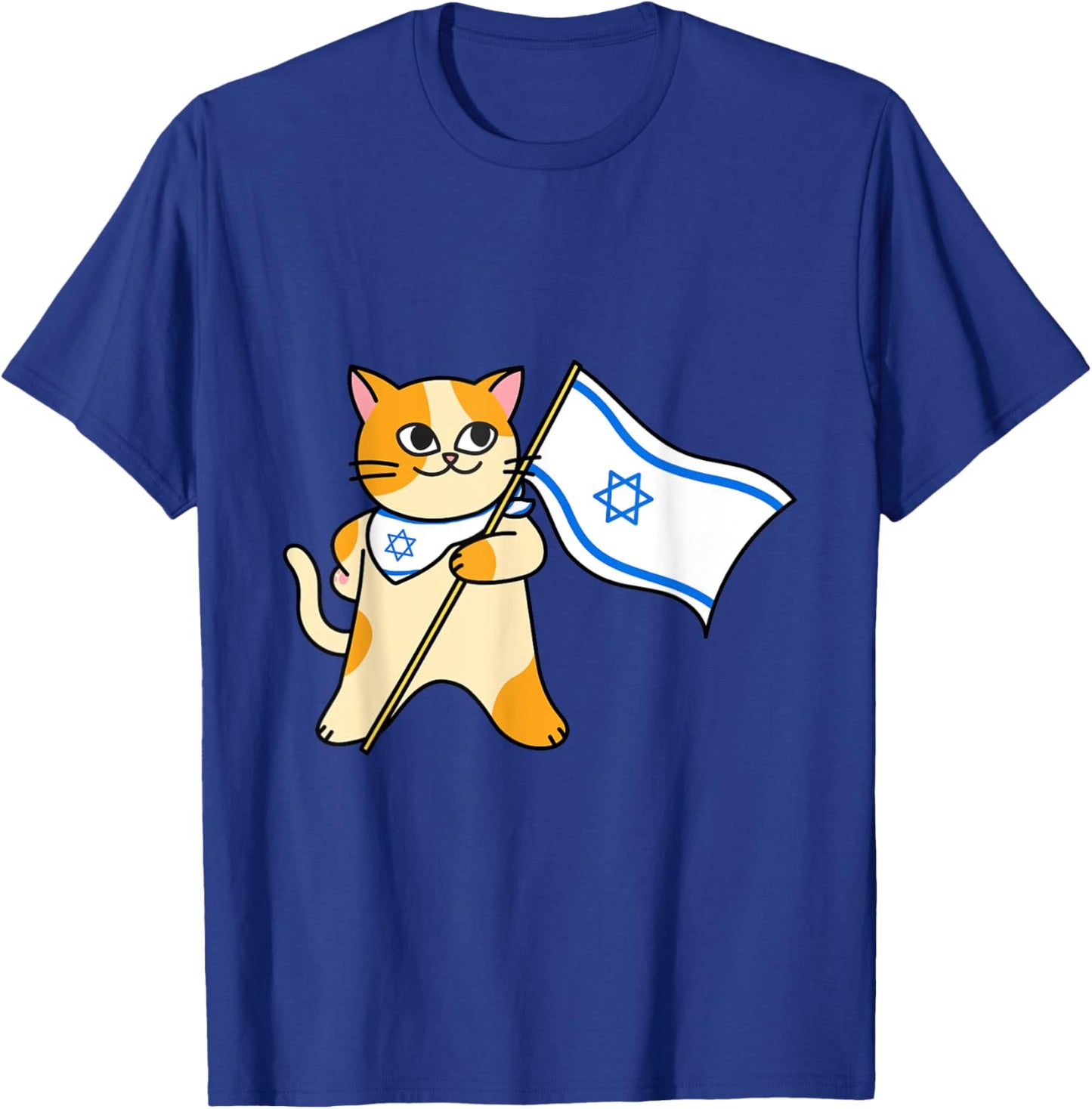 Zionist Cat Israeli Flag Pro-Israel Jewish Support Israel Men Women Girls Kids T-Shirt - T-Shirt | Royal