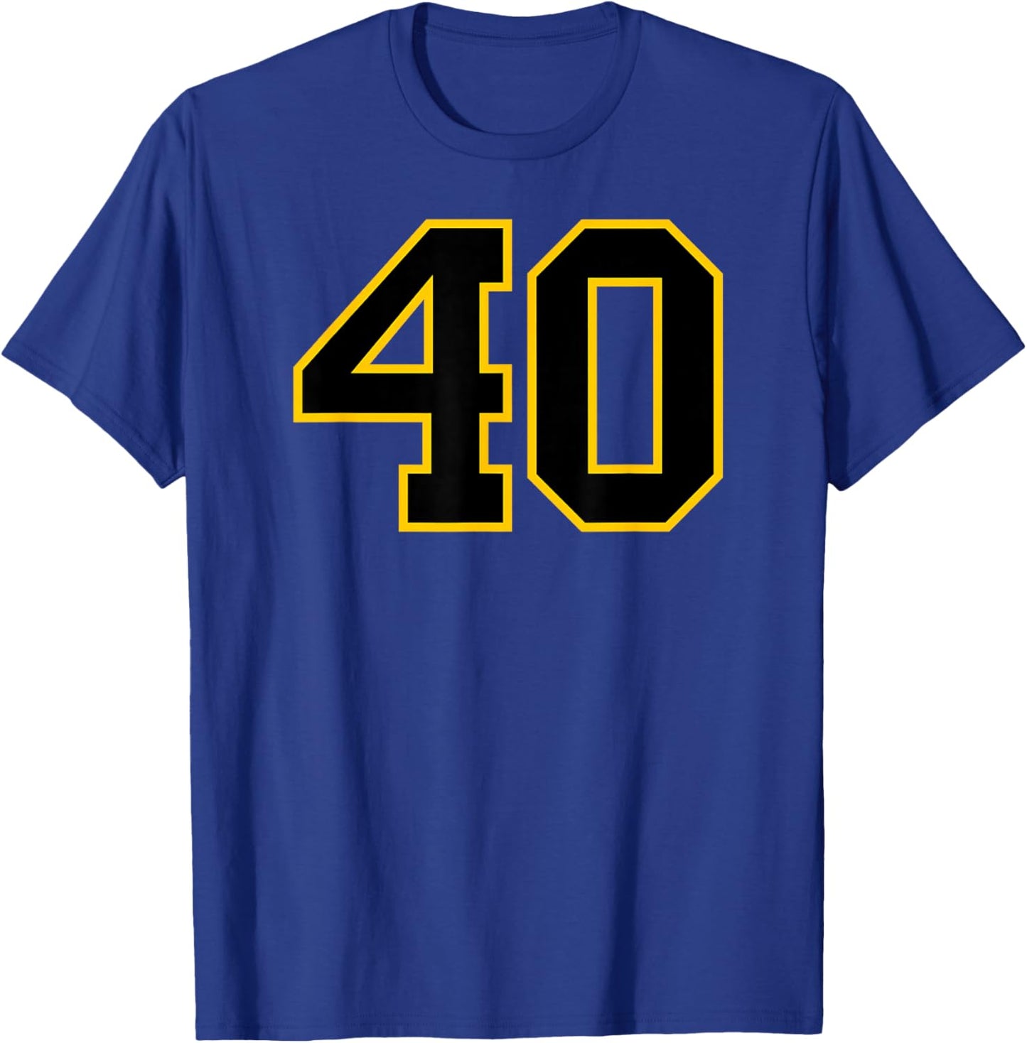 Yellow Black Sports Team Number 40 T-Shirt - T-Shirt | Royal