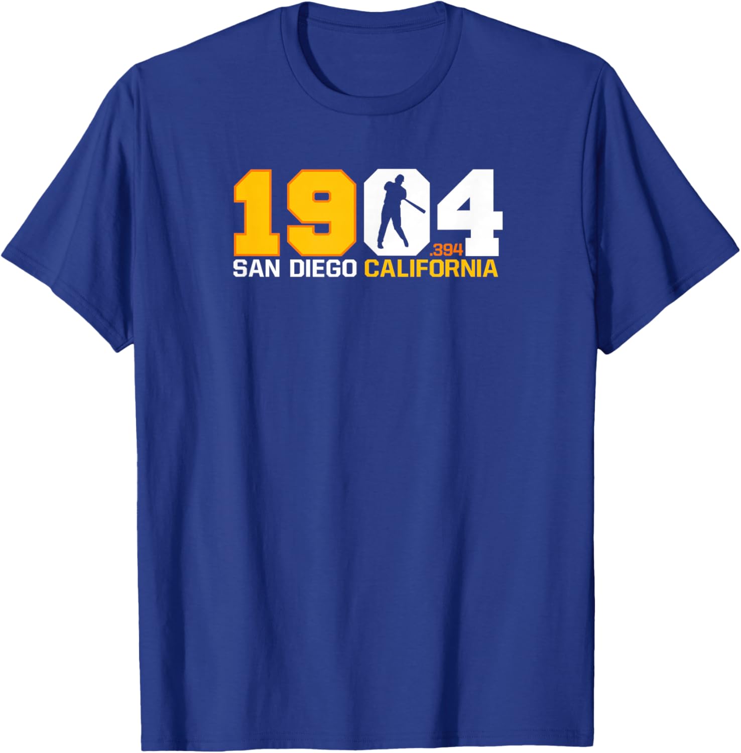 San Diego California Throwback 1904 Baseball Statue .394 T-Shirt - T-Shirt | Royal