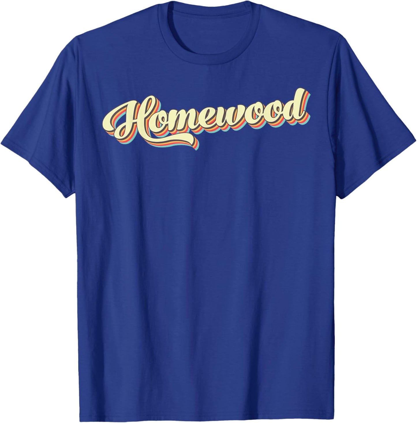 Homewood Retro Art Baseball Font Vintage T-Shirt - T-Shirt | Royal