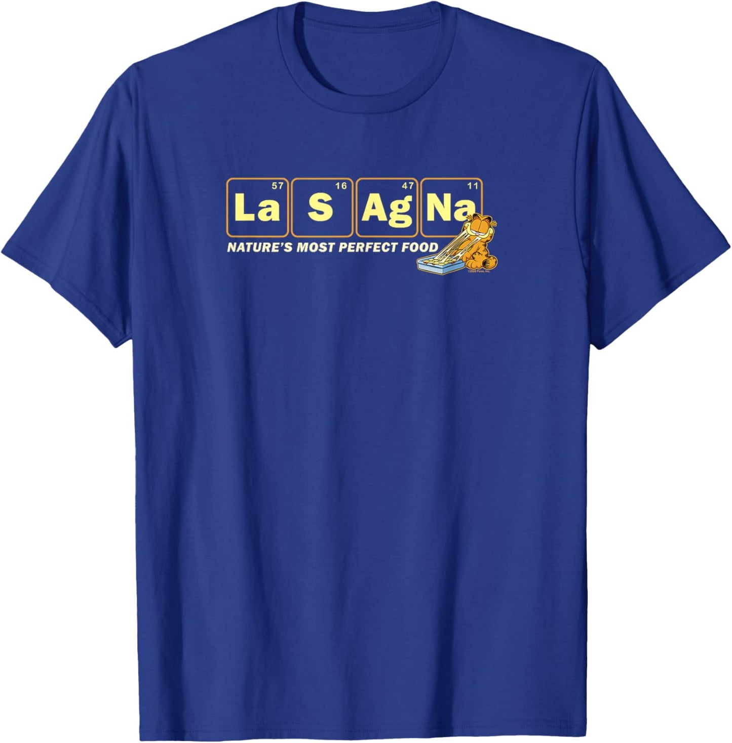 Garfield Lasagna Nature's Most Perfect Food T-Shirt - T-Shirt | Royal