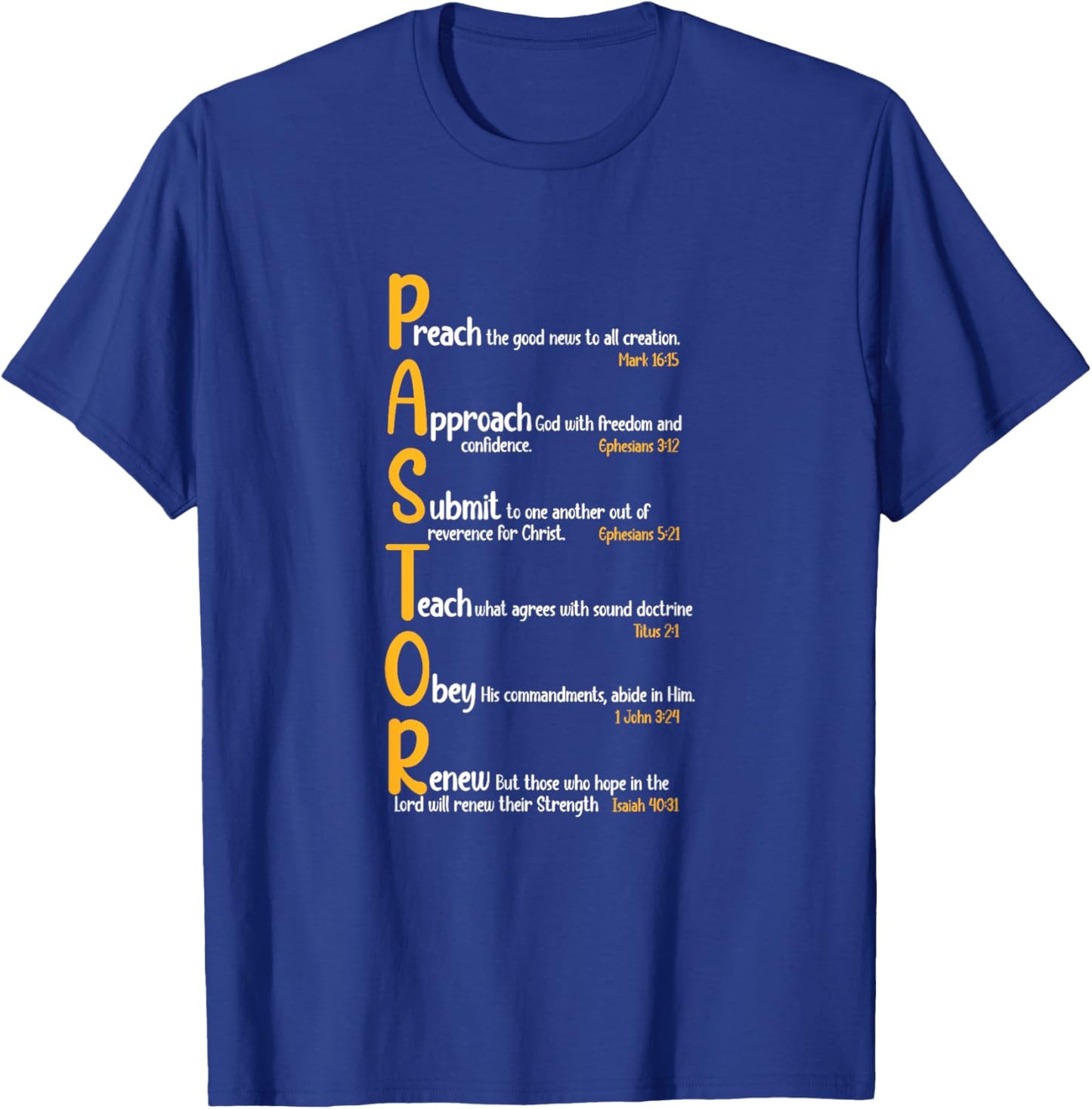 Pastor Preacher Minister Clergy Bible Verse Definition T-Shirt - T-Shirt | Royal