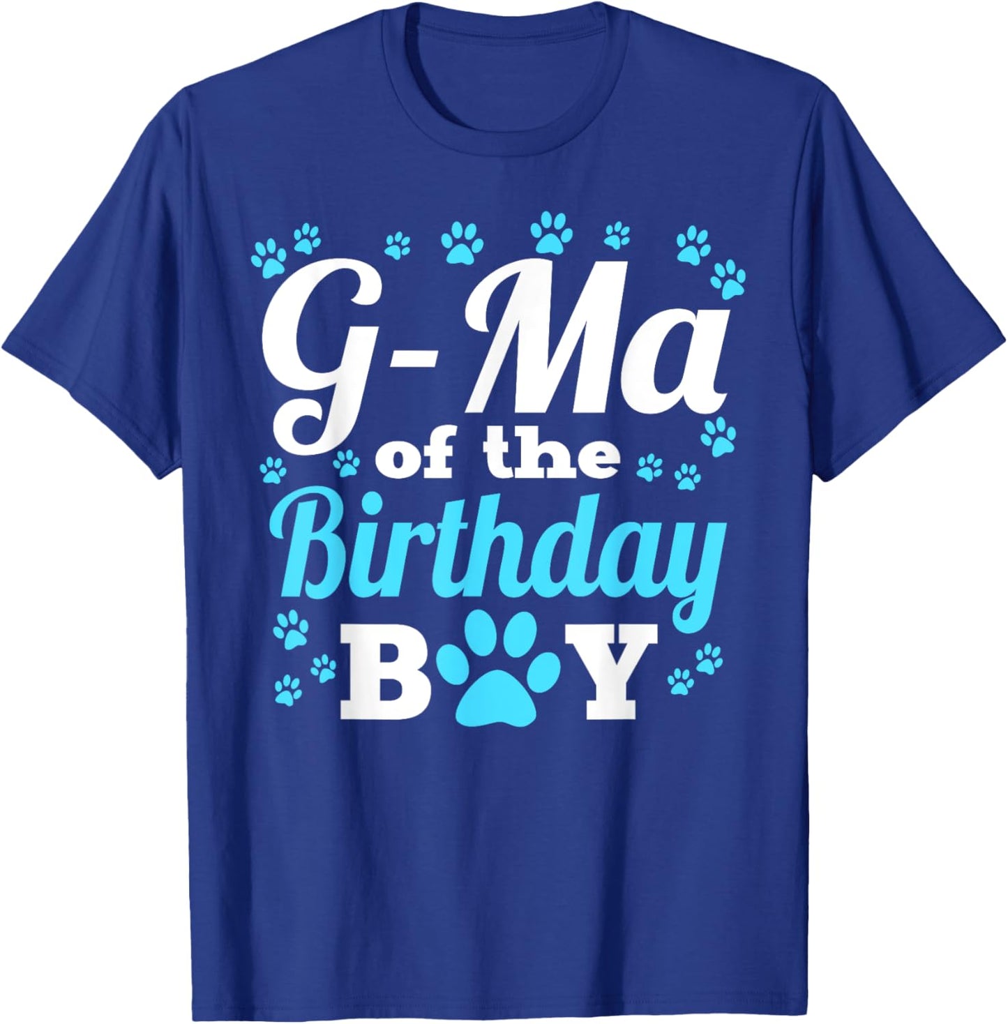 G-Ma Of The Birthday Boy Dog Paw Bday Party Celebration T-Shirt - T-Shirt | Royal