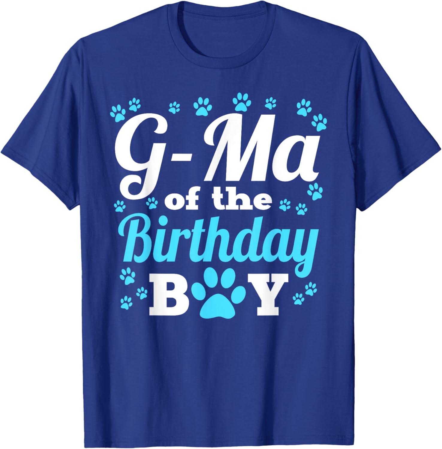 G-Ma Of The Birthday Boy Dog Paw Bday Party Celebration T-Shirt - T-Shirt | Royal