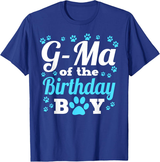 G-Ma Of The Birthday Boy Dog Paw Bday Party Celebration T-Shirt - T-Shirt | Royal