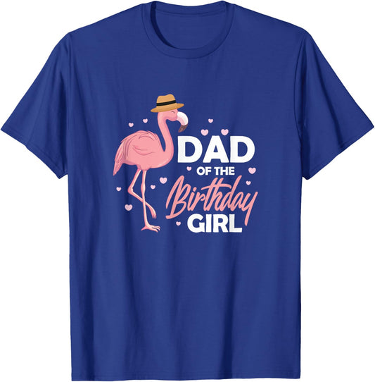Dad Birthday Flamingo Daddy Family Matching T-Shirt - T-Shirt | Royal