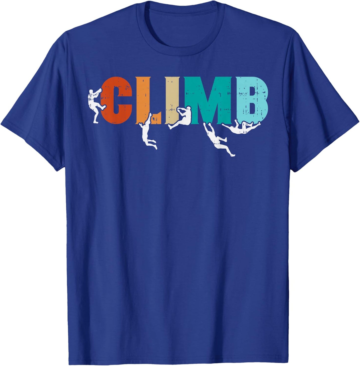 Climb Word Rock Climber Retro Bouldering Men Boys Kids Women T-Shirt - T-Shirt | Royal