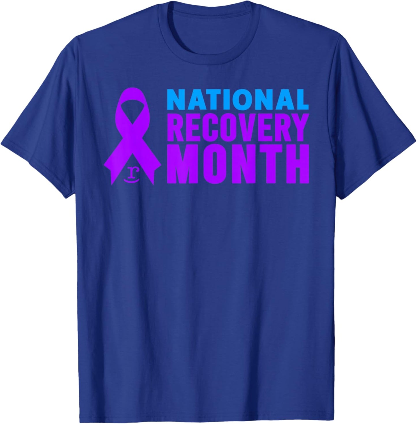 National Recovery Month - Purple Ribbon T-Shirt - T-Shirt | Royal