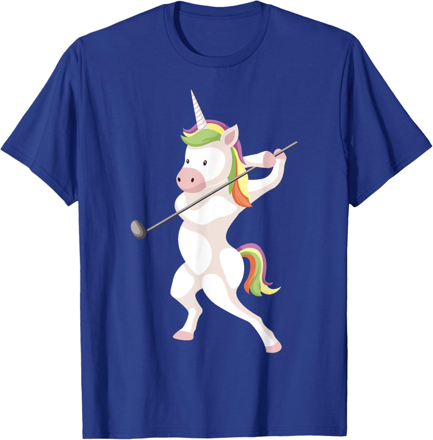 Funny Unicorn Playing Golf Unicorn Golfing Unicorn Golf T-Shirt - T-Shirt | Royal