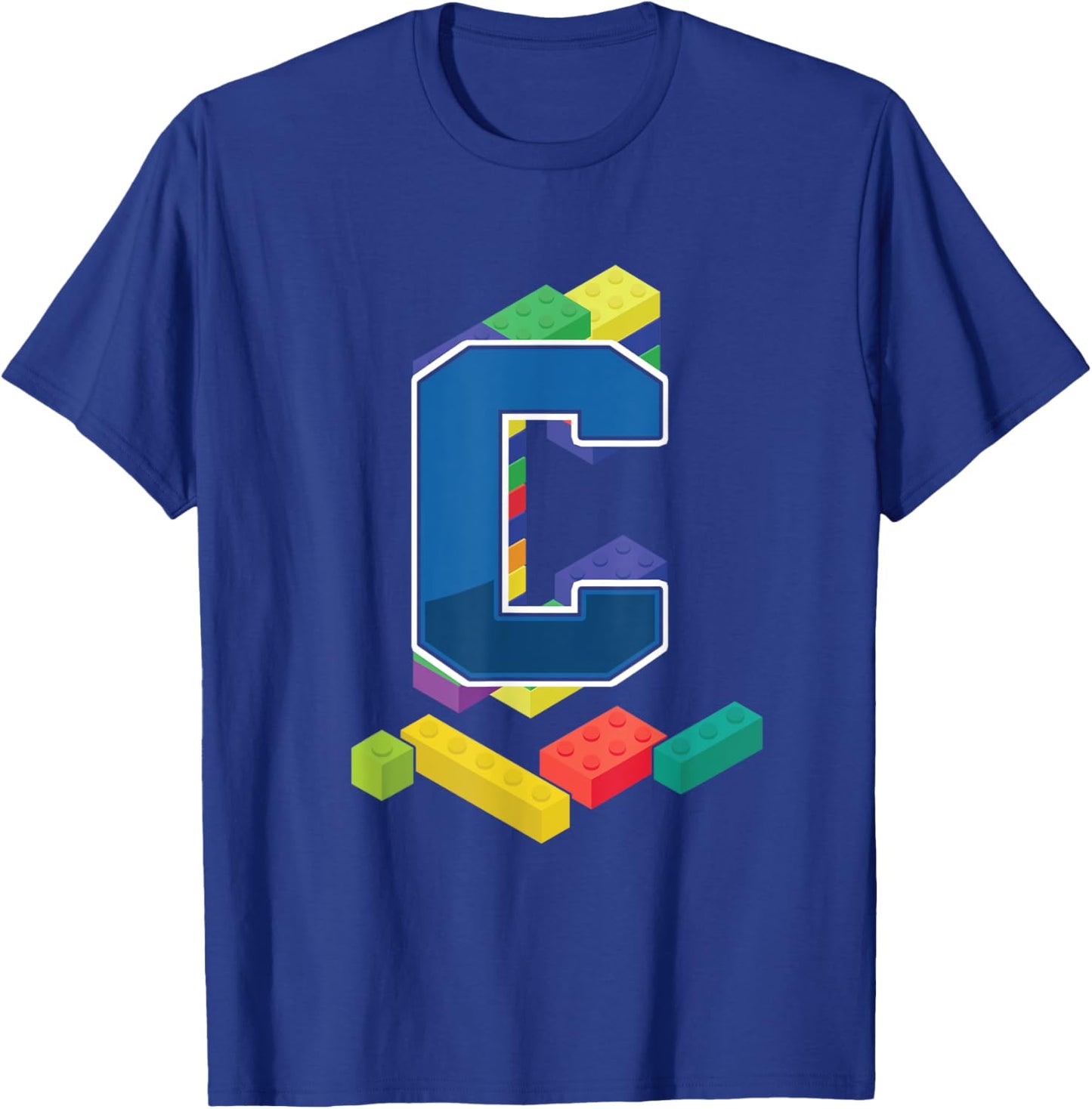 Letter C Master Builder Alphabet Last Name Building Blocks T-Shirt - T-Shirt | Royal