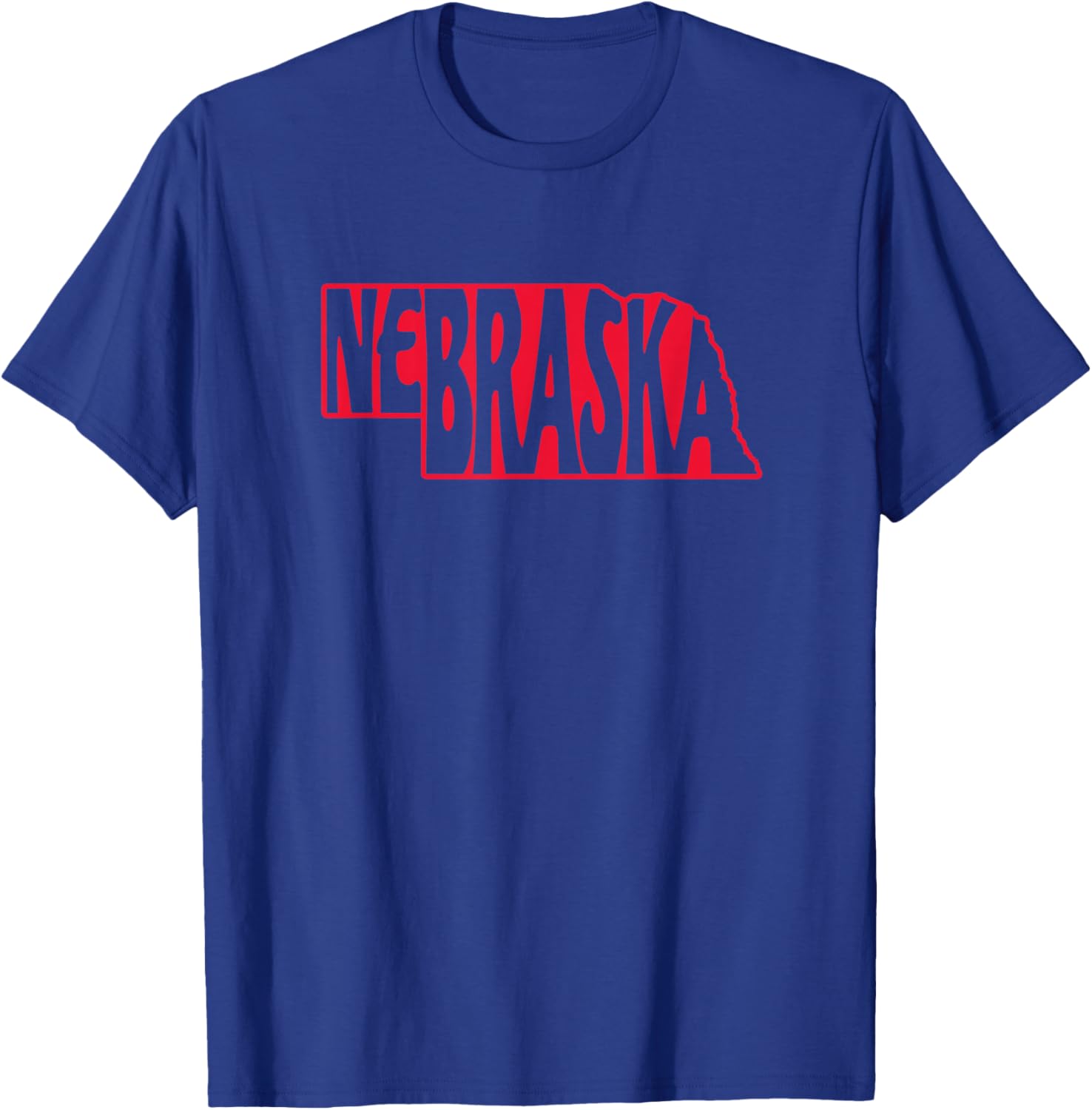 Nebraska State Outline T-Shirt - T-Shirt | Royal