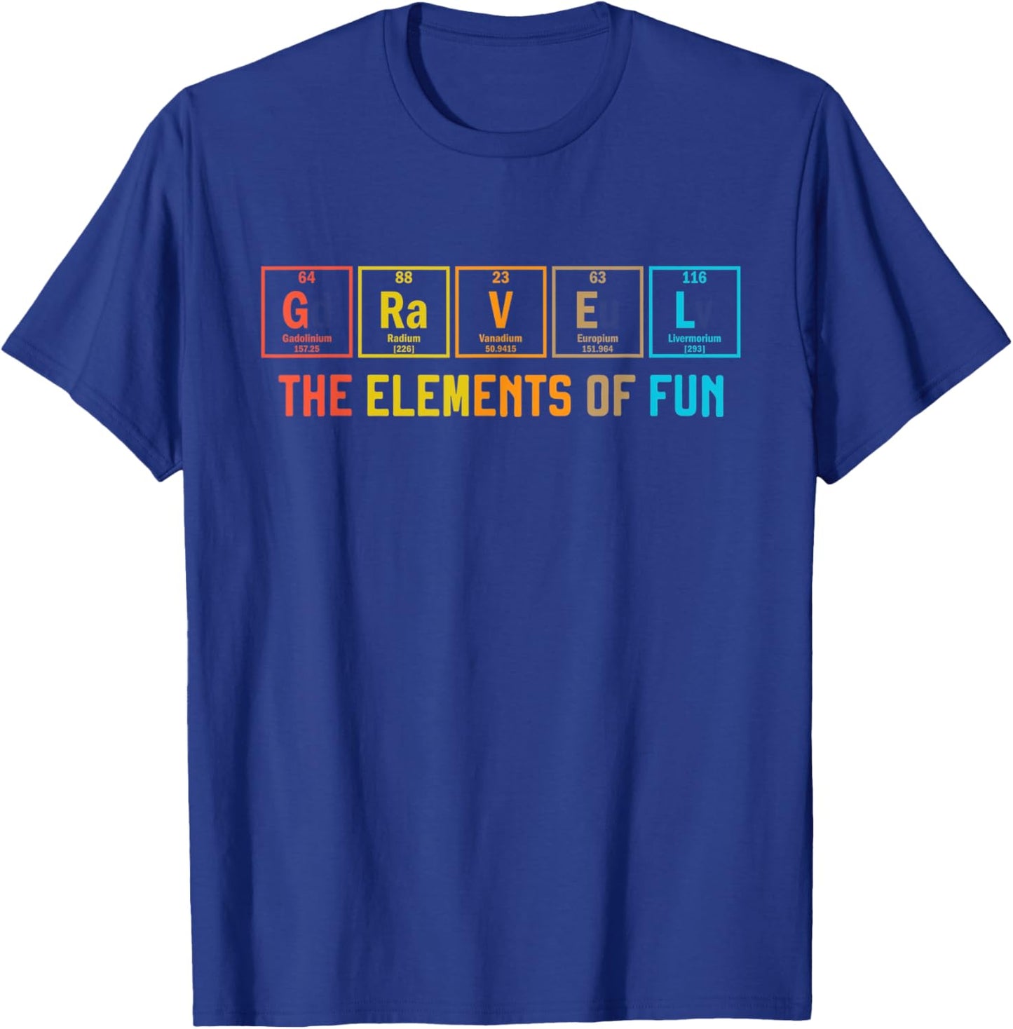 Gravel Bike The Elements of Fun Periodic Table Cyclocross T-Shirt - T-Shirt | Royal