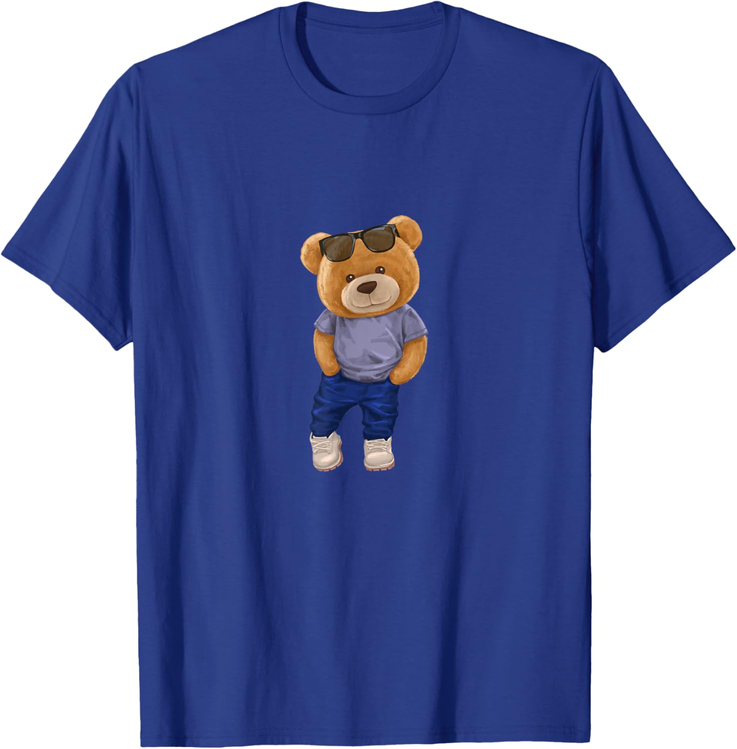 Wear Cool Teddy Bear Fashion Guy Cartoon Graphic Designs Fun T-Shirt - T-Shirt | Royal