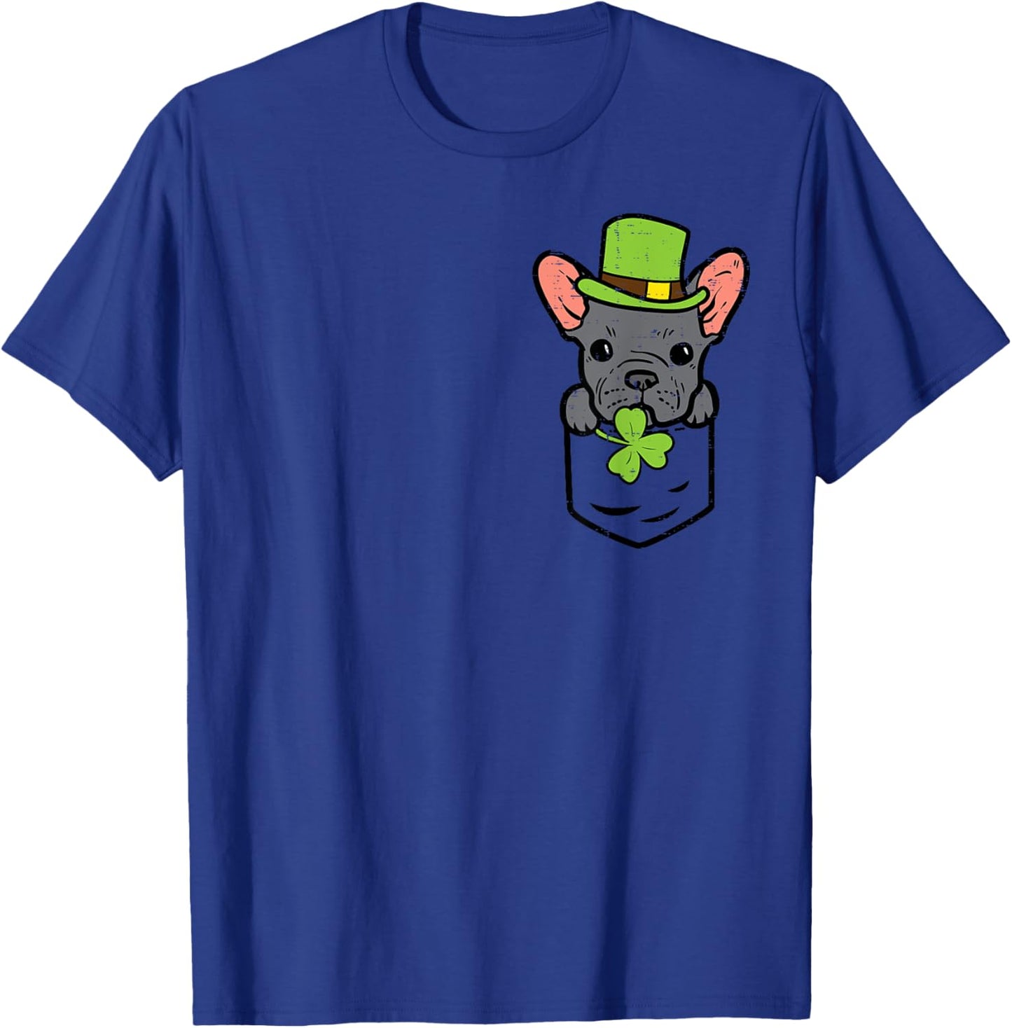 Irish Pocket French Bulldog Dog Saint Paddys St Patricks Day T-Shirt - T-Shirt | Royal