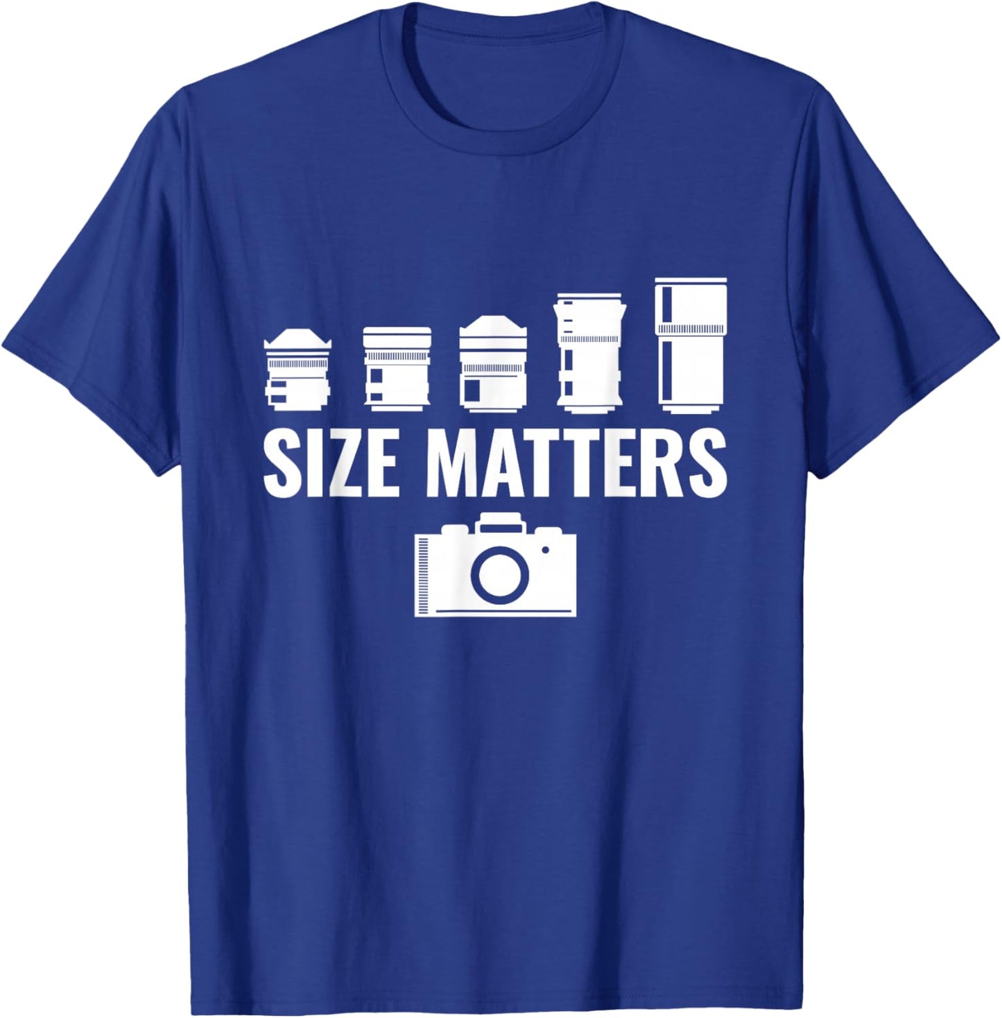 Size Matters Photographer Camera lover T-Shirt - T-Shirt | Royal