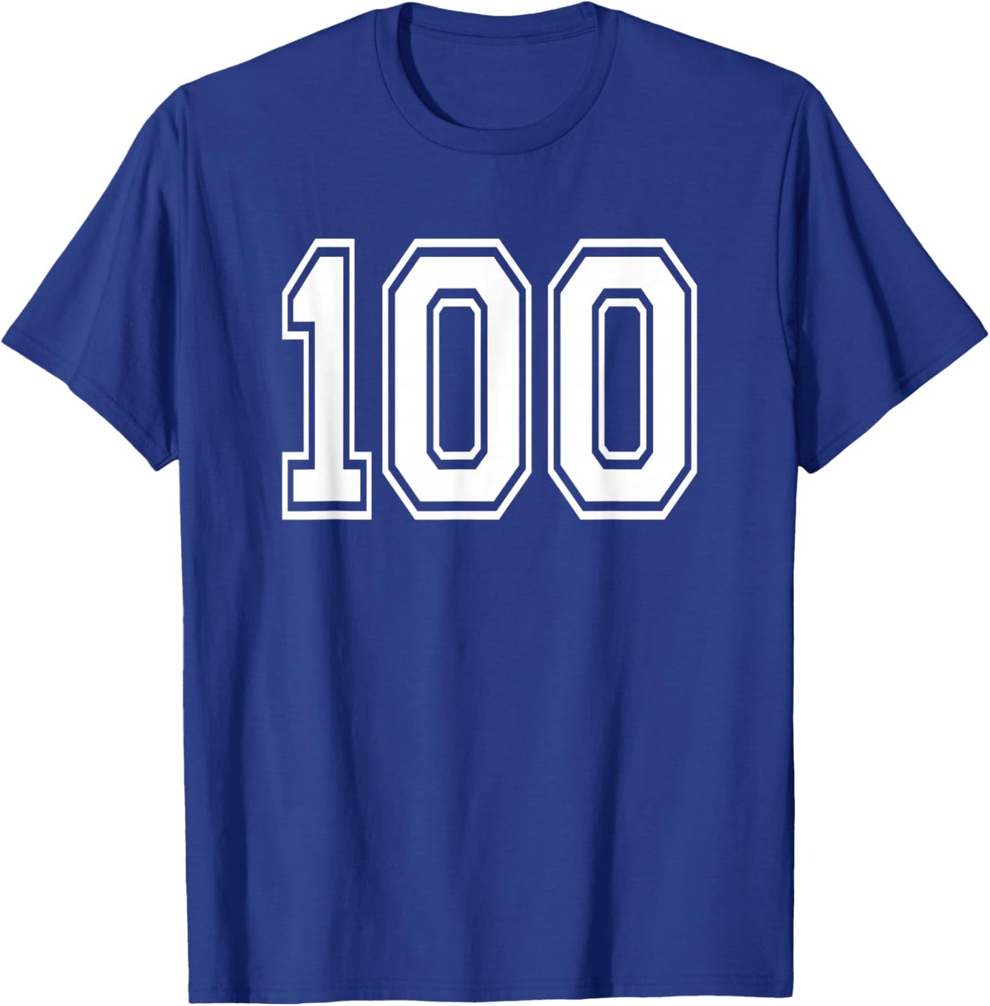 Number 100 Numbered Uniform Sport Jersey Team 100th Birthday T-Shirt - T-Shirt | Royal