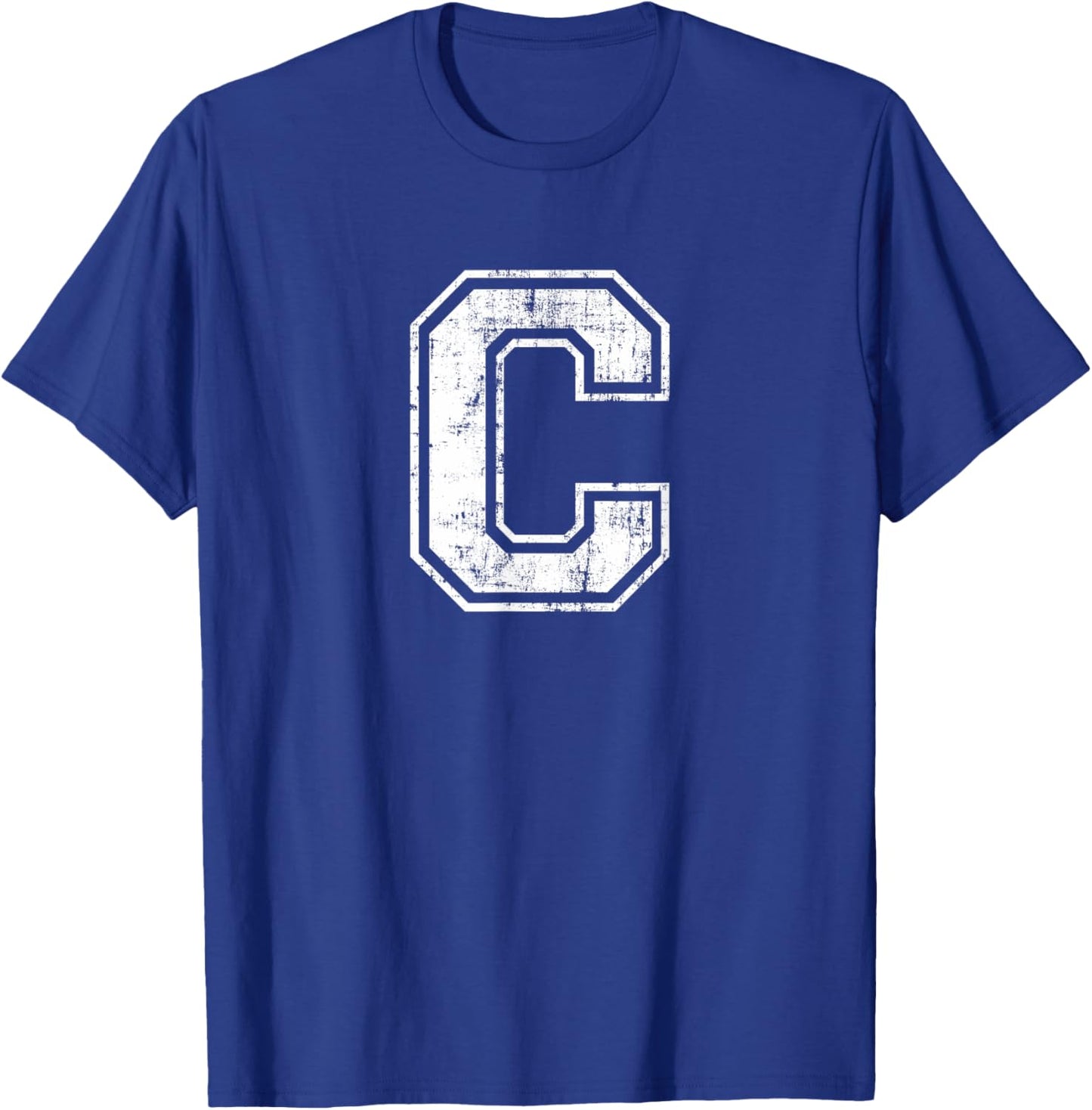 Letter C Uppercase Alphabet Initial School College Varsity T-Shirt - T-Shirt | Royal