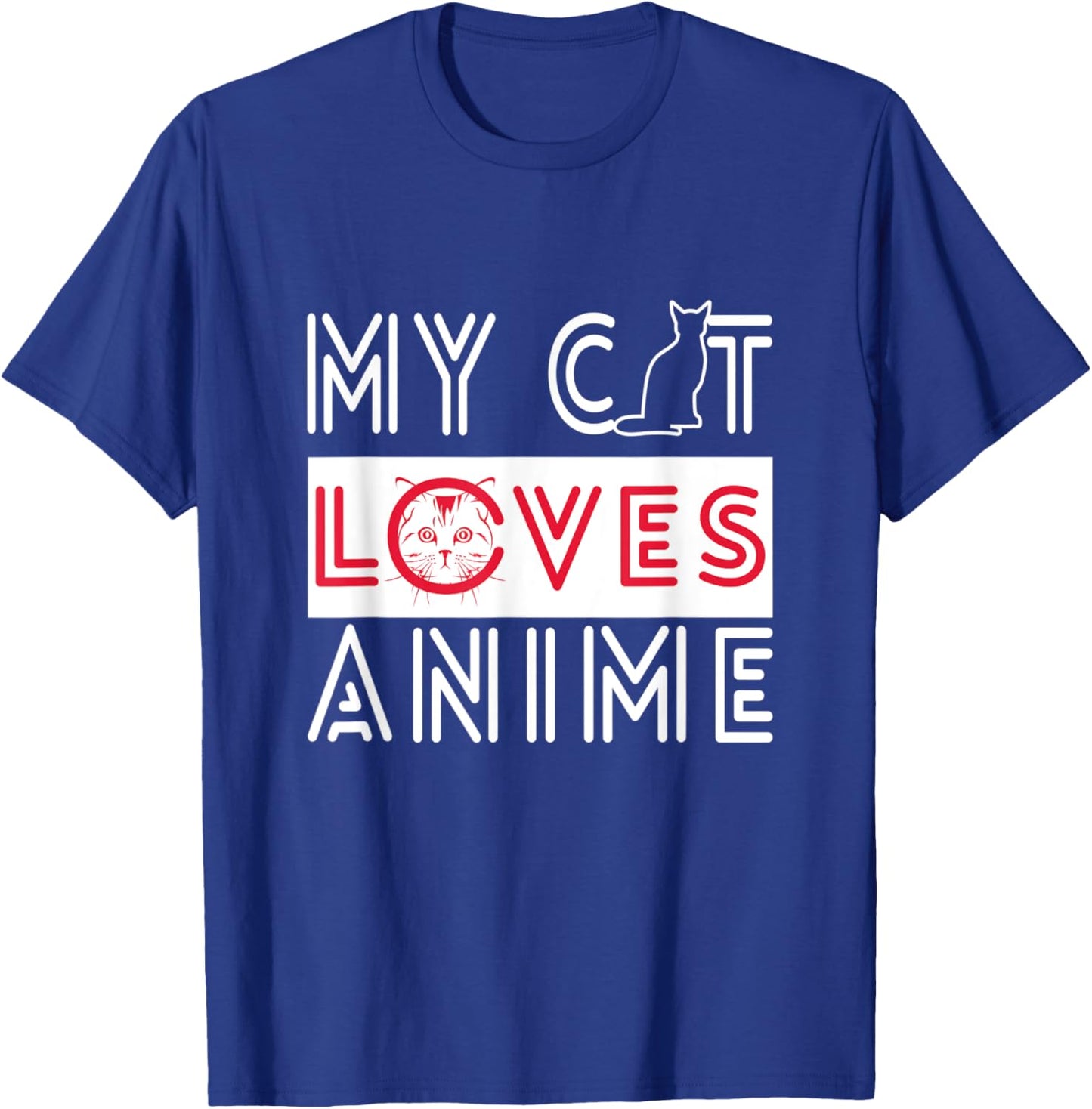 My Cat Loves Anime - Cats love Watching TV Women Kids T-Shirt - T-Shirt | Royal