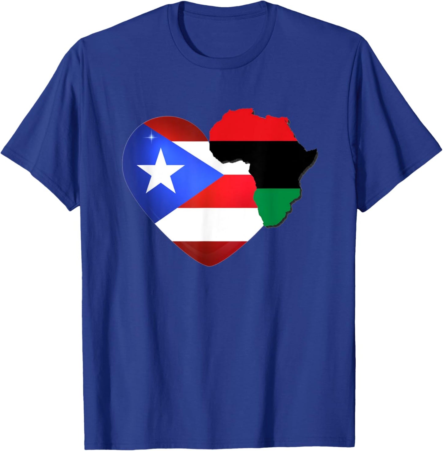 Caribbean Afro Latin Proud Puerto Rican African Flag T-Shirt - T-Shirt | Royal