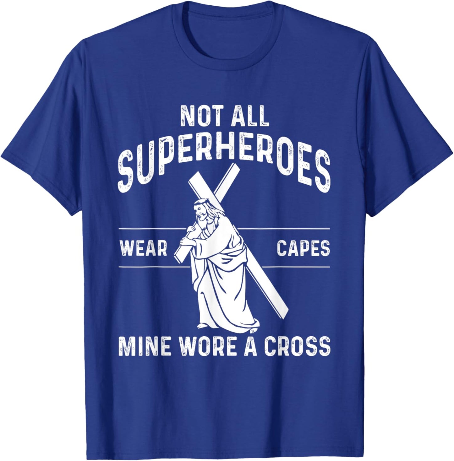 Funny Jesus Superhero Design Men Women Jesus Christ Cross T-Shirt - T-Shirt | Royal