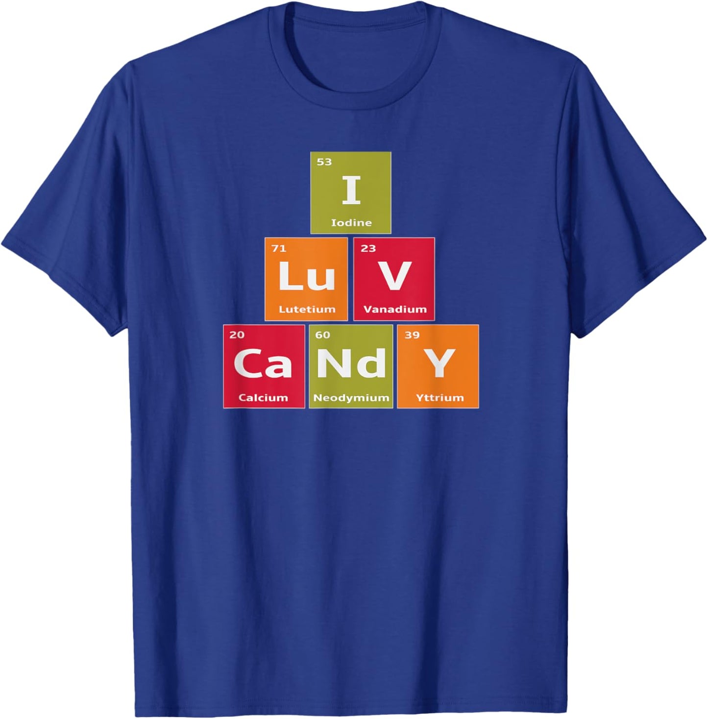 Periodic Elements of Candy Halloween Science Costume T-Shirt - T-Shirt | Royal