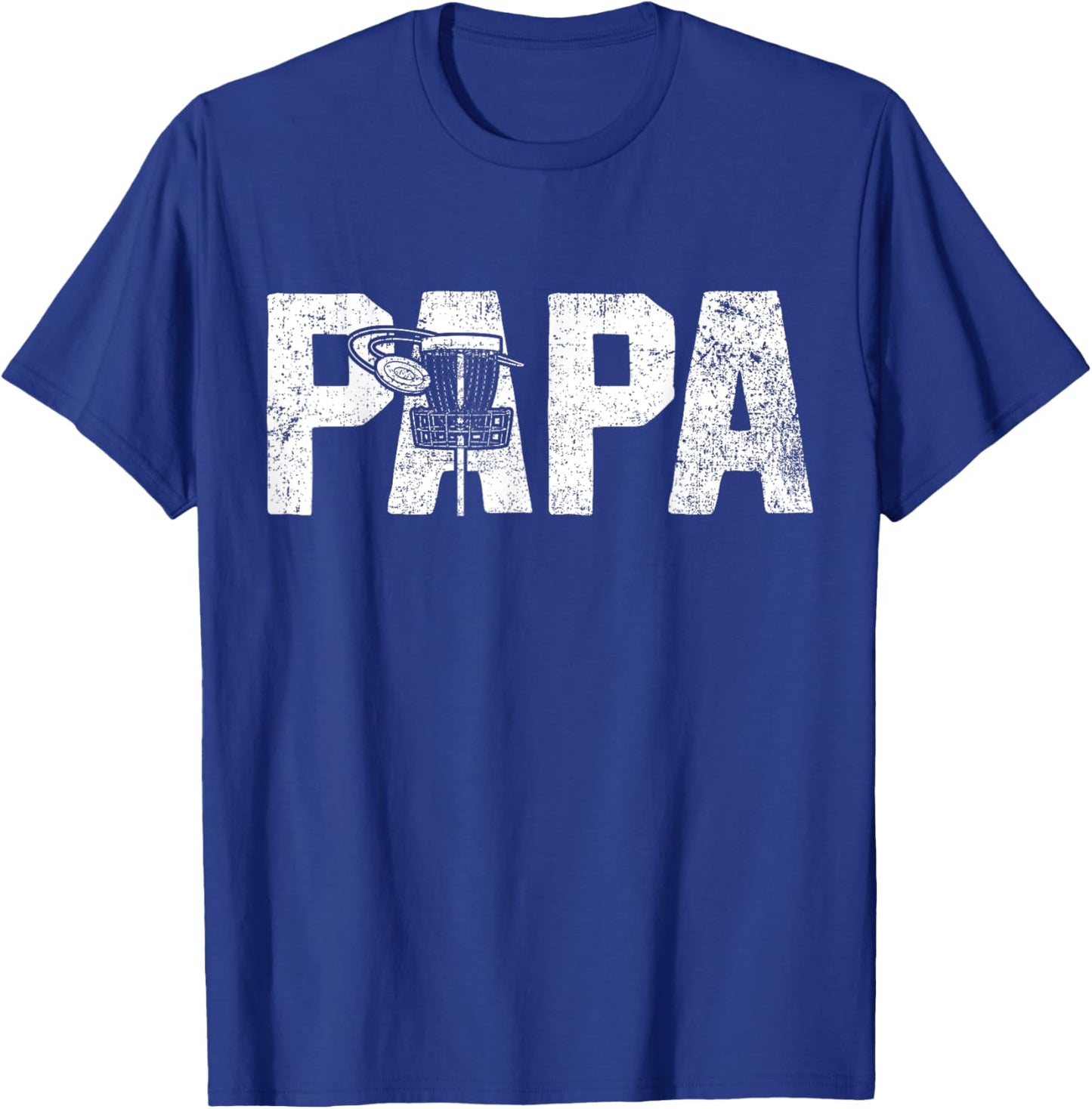 Disc Golf Papa Dad Disc Golfing T-Shirt - T-Shirt | Royal
