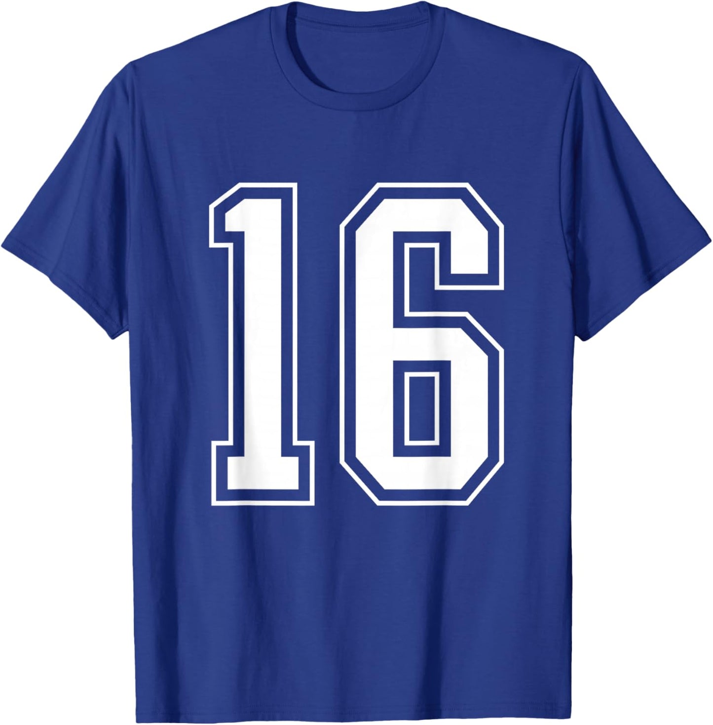 Varsity Jersey Number 16 T-Shirt - T-Shirt | Royal