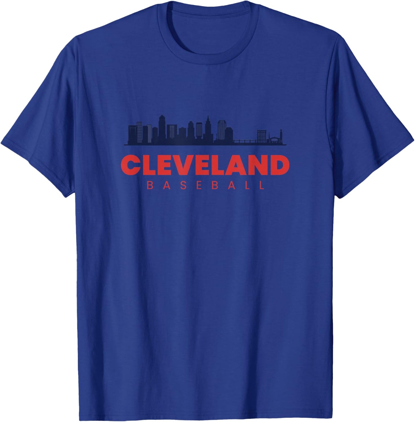Cleveland Baseball Vintage City Skyline Retro Baseball Lover T-Shirt - T-Shirt | Royal