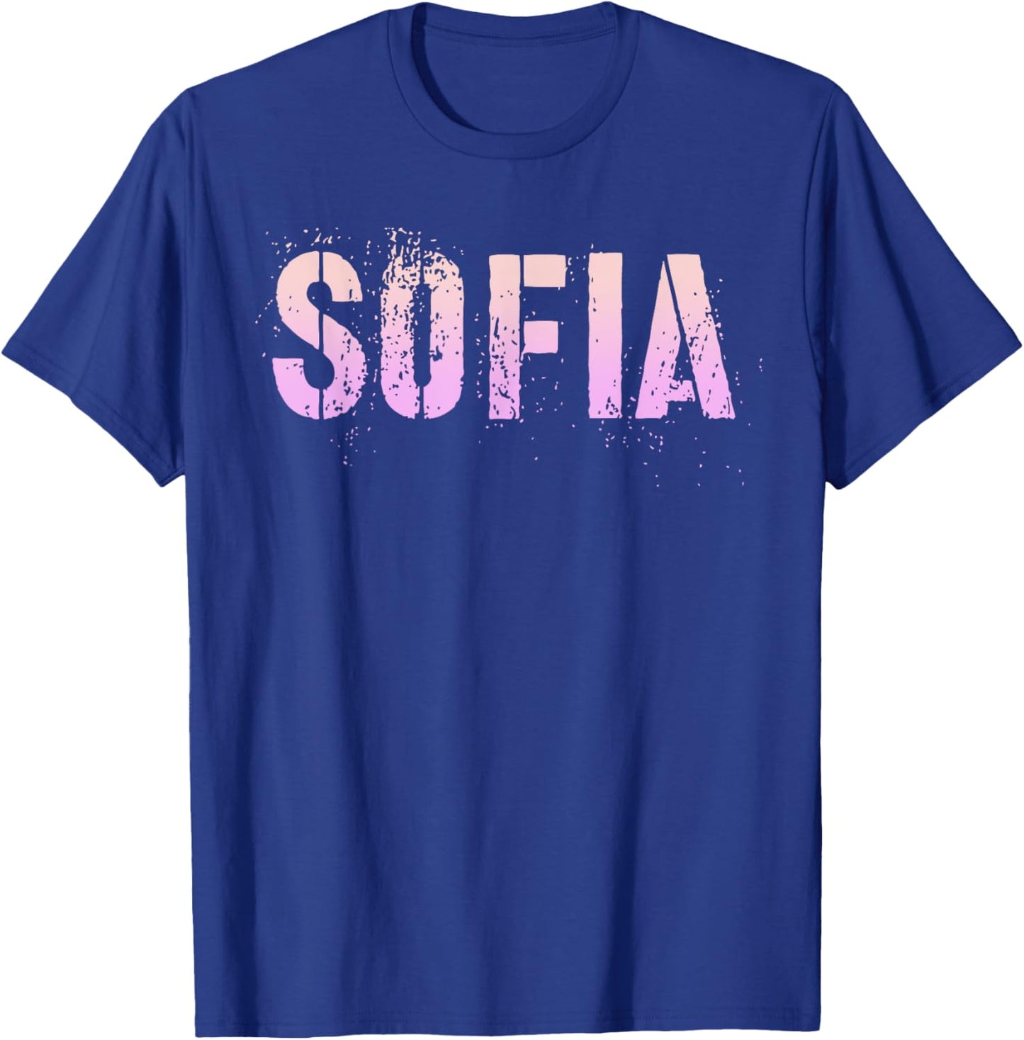 Vintage SOFIA Girls First Name Grunge Pink Custom Birthday T-Shirt - T-Shirt | Royal