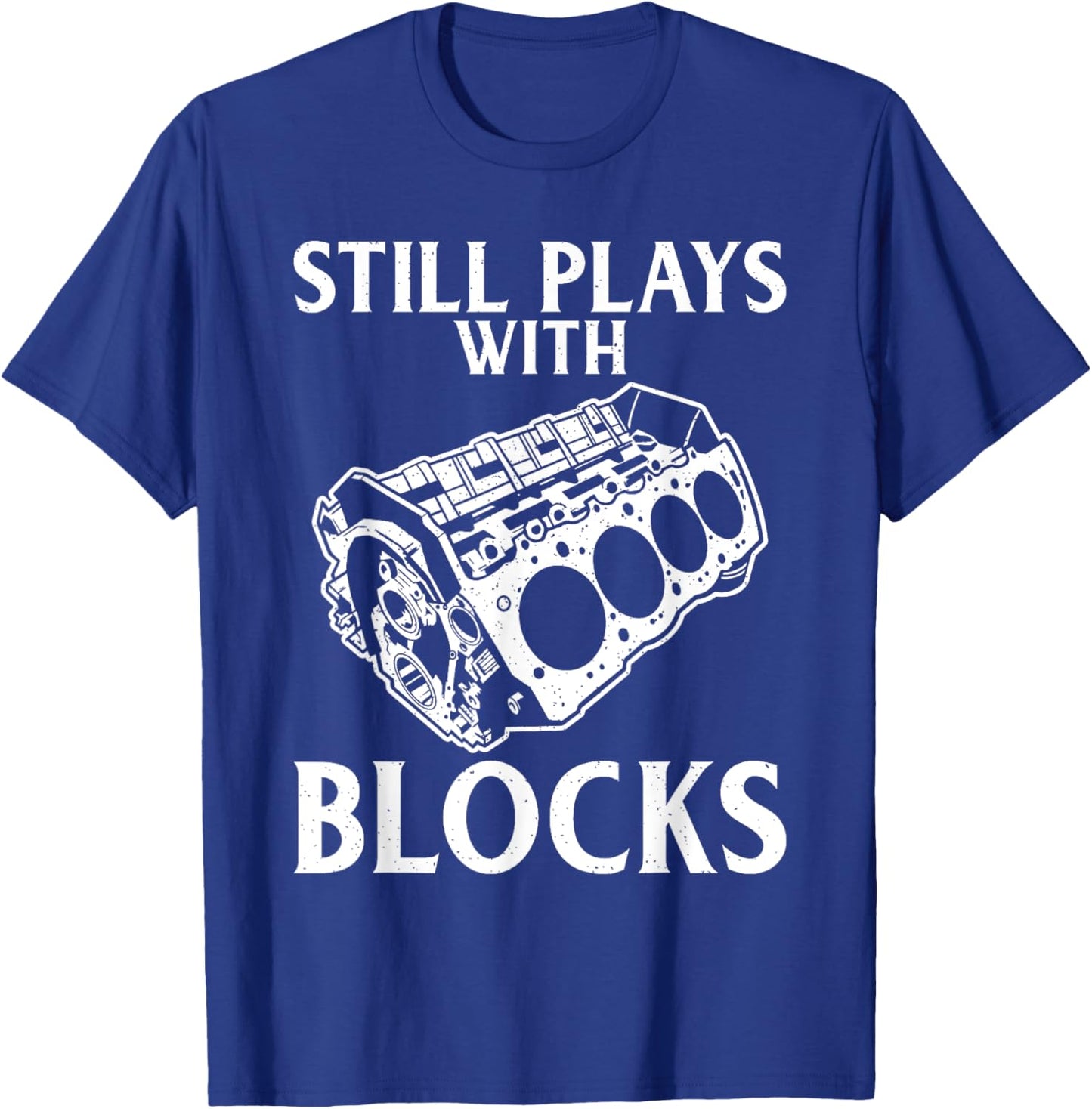 Still plays with Blocks Repair Mechanic T-Shirt - T-Shirt | Royal