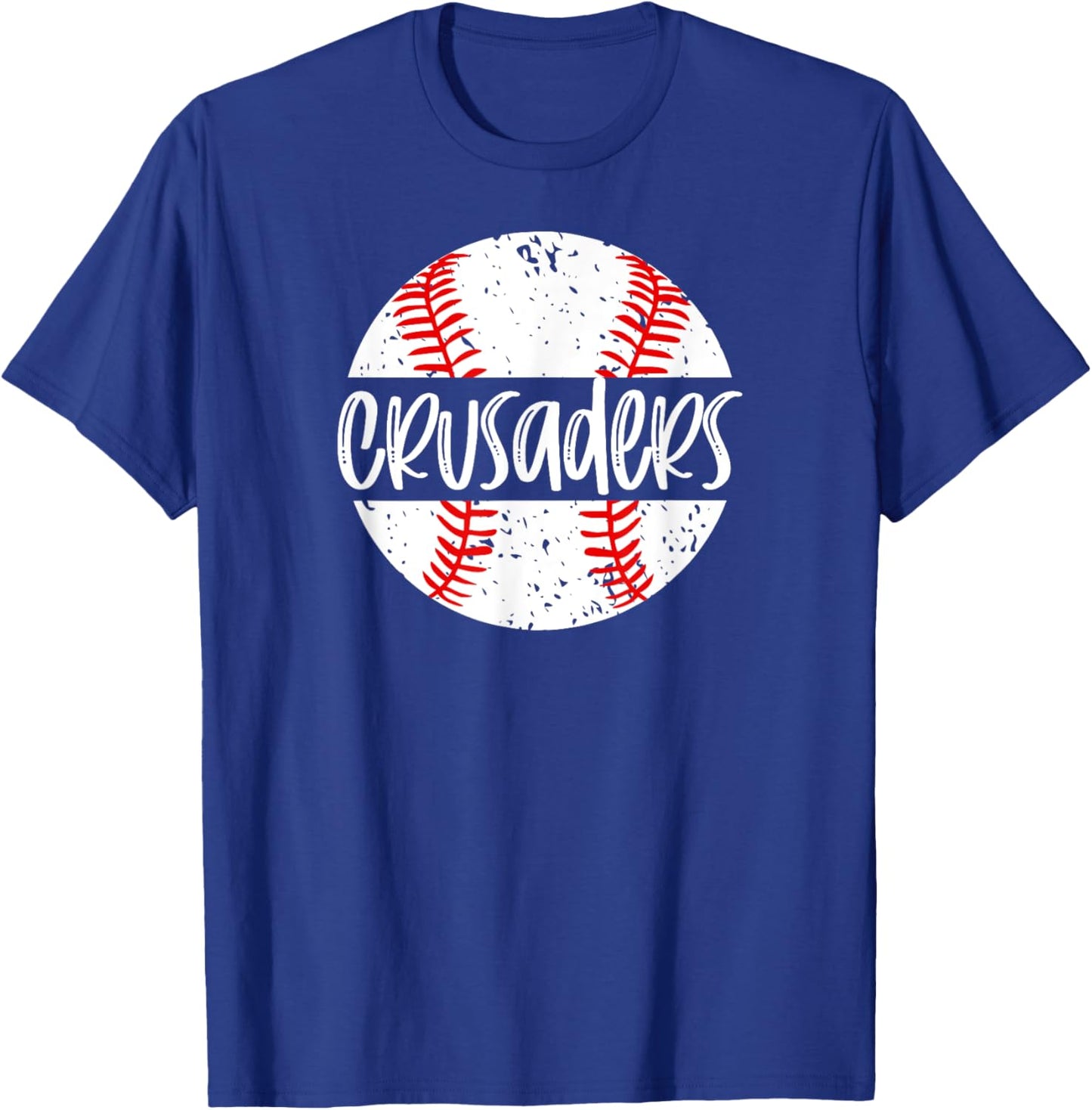 Crusaders Baseball Team Mascot School Spirit Game Day T-Shirt - T-Shirt | Royal