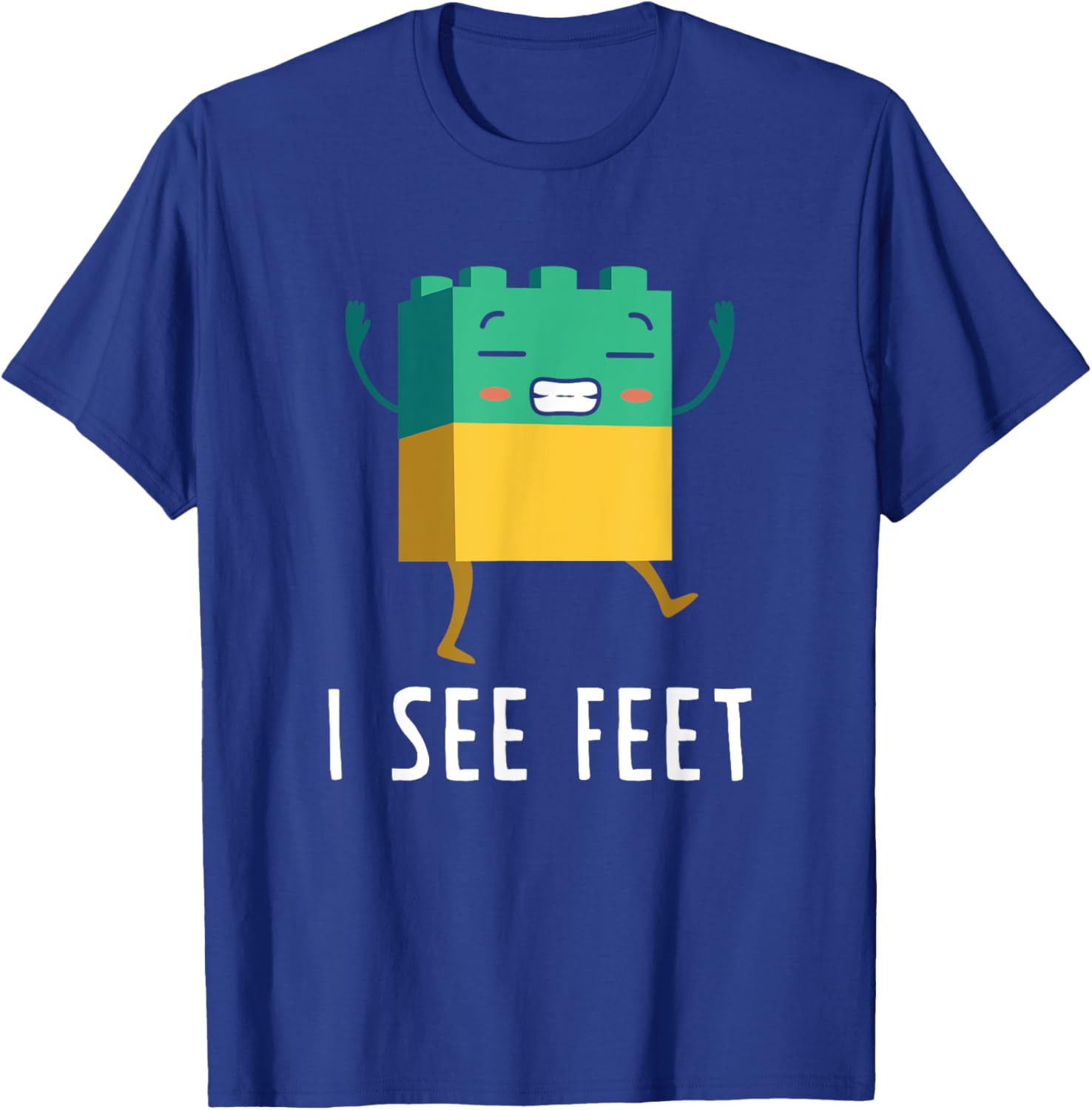 Funny See Feet Big Building Blocks Master Builder Engineer T-Shirt - T-Shirt | Royal