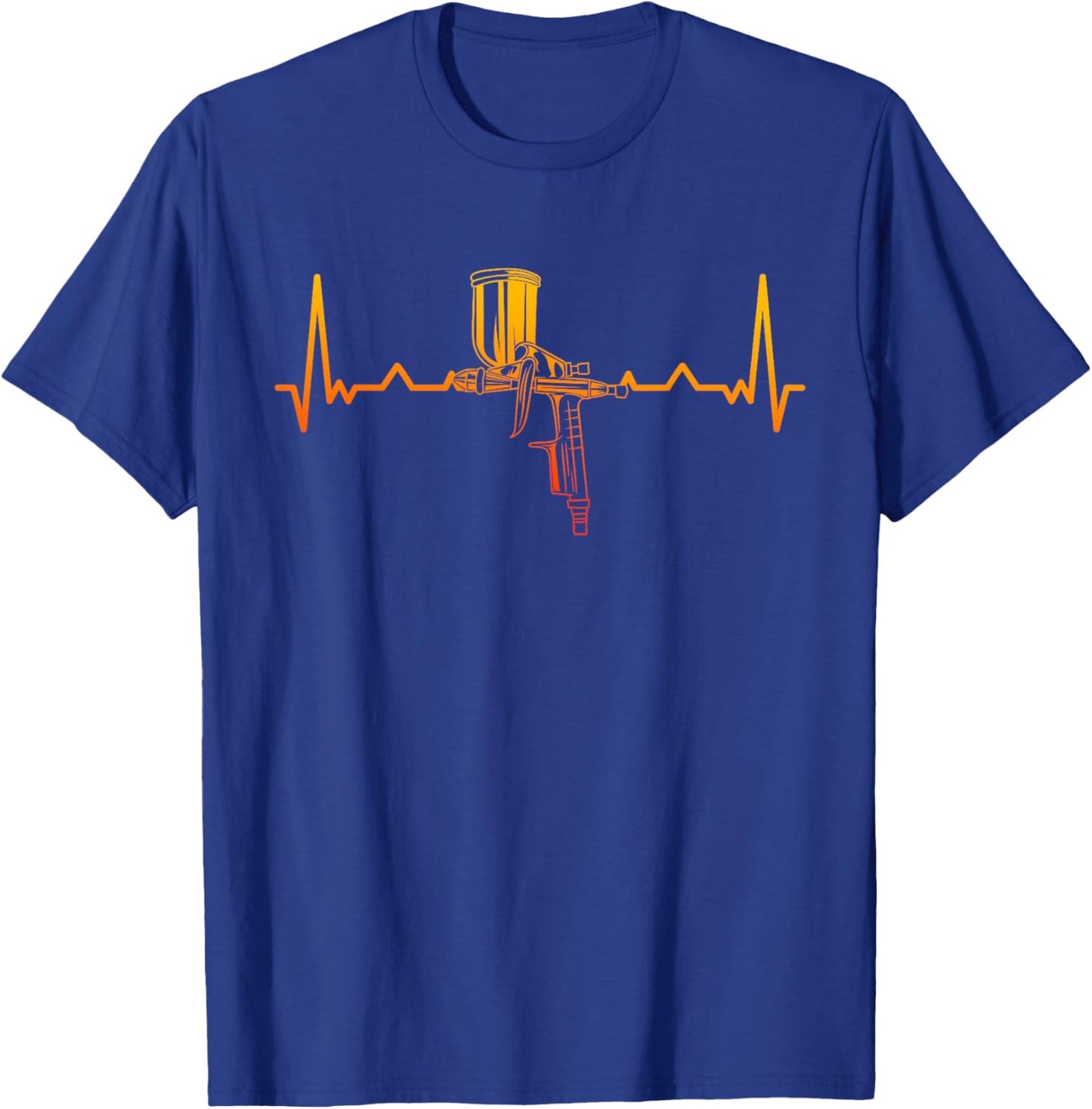Auto Body Painter Heartbeat Spray Gun Painter T-Shirt - T-Shirt | Royal