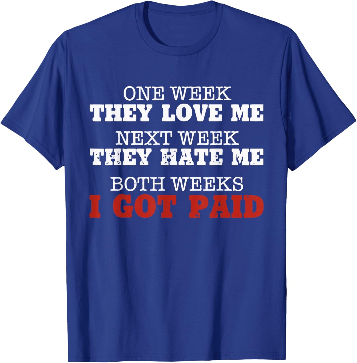 One week they love me, Next week they hate me T-Shirt - T-Shirt | Royal