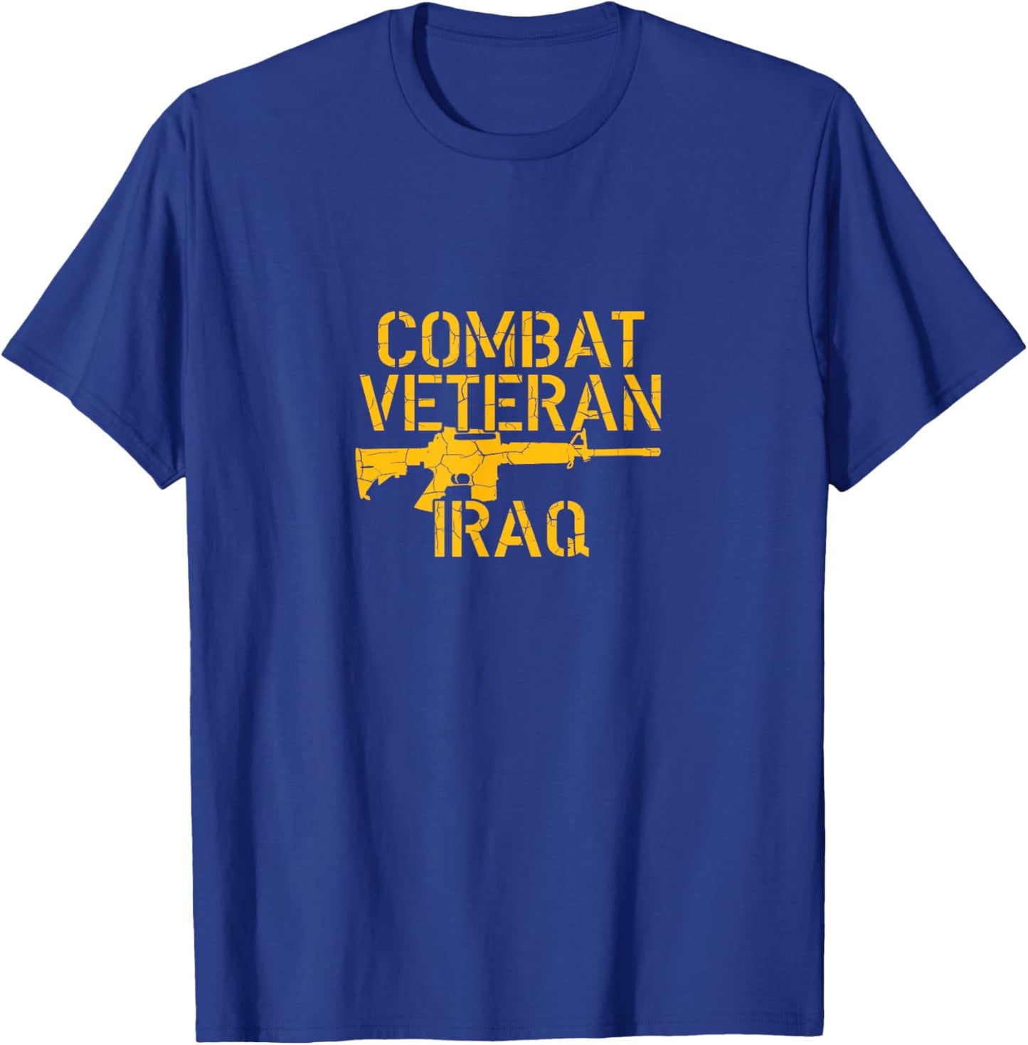 Military Veteran Gift Combat Veteran Iraq Distressed Gift T-Shirt - T-Shirt | Royal