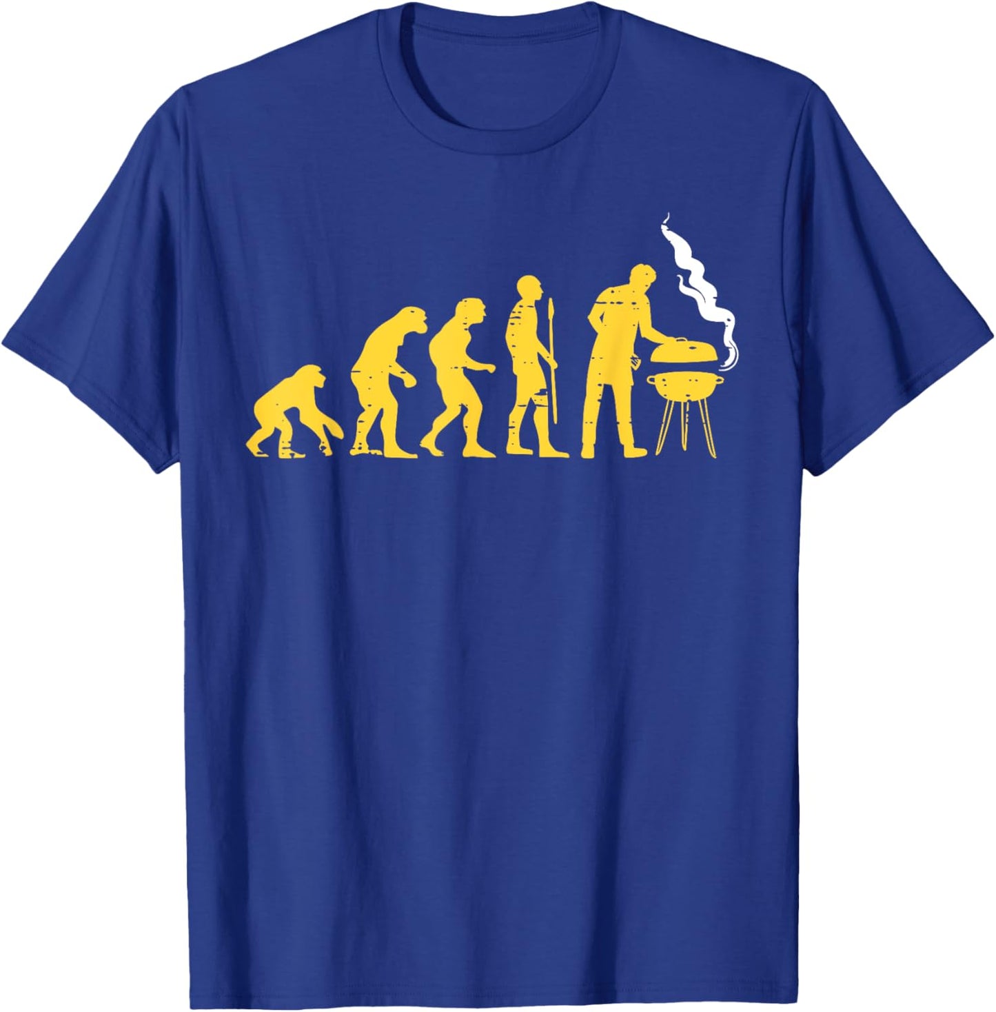 Human Evolution Grilling Funny Bbq Meat Smoking Grill Master T-Shirt - T-Shirt | Royal