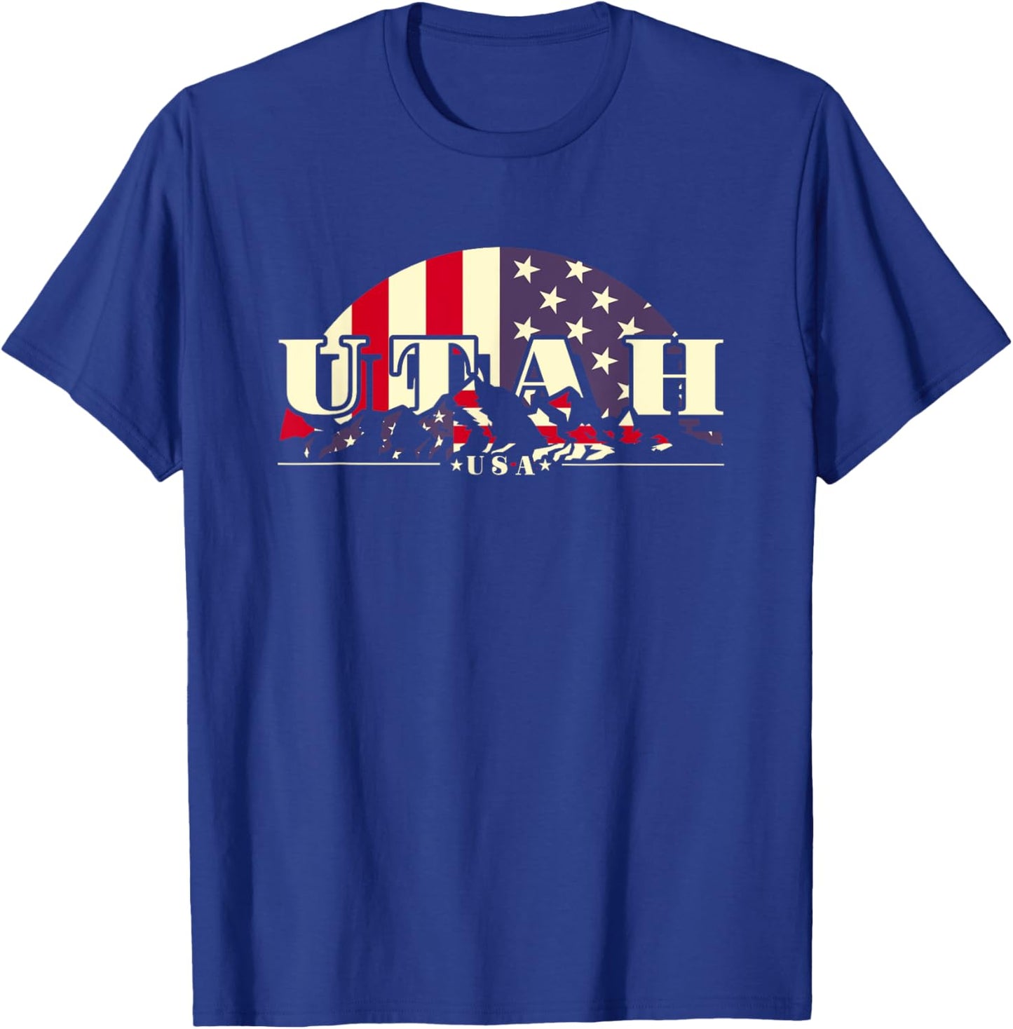 American State Utah, Vintage Mountain Nature Hiking T-Shirt - T-Shirt | Royal