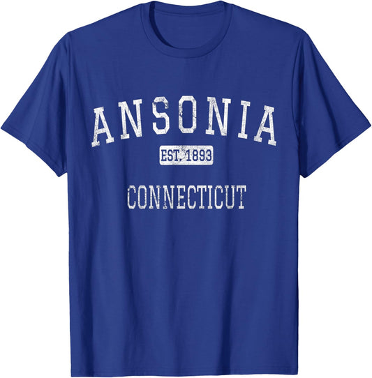 Ansonia Connecticut CT Vintage T-Shirt - T-Shirt | Royal
