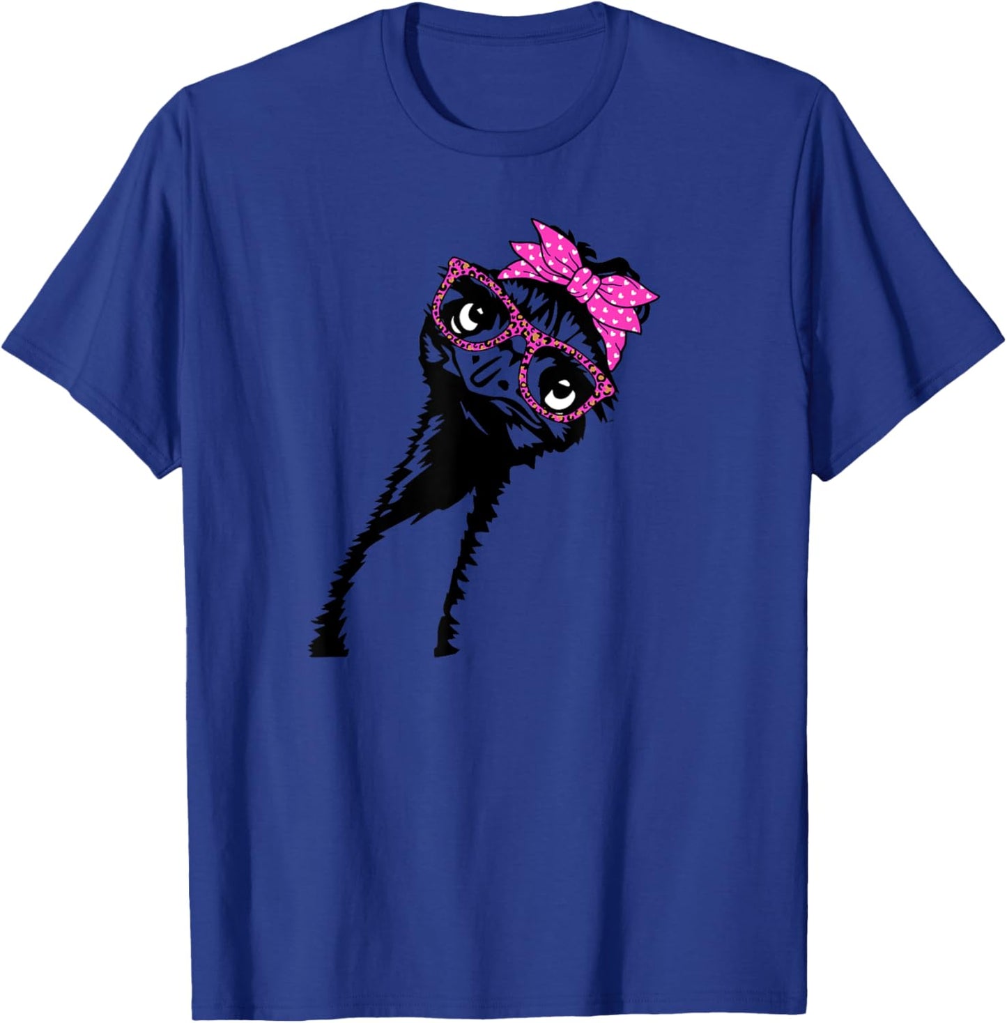 Emu Bird with bandana glasses T-Shirt - T-Shirt | Royal