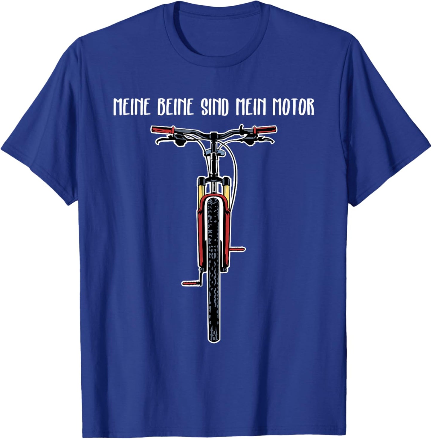 Funny Bicycle with German Text "My Legs Are My Motor" T-Shirt - T-Shirt | Royal