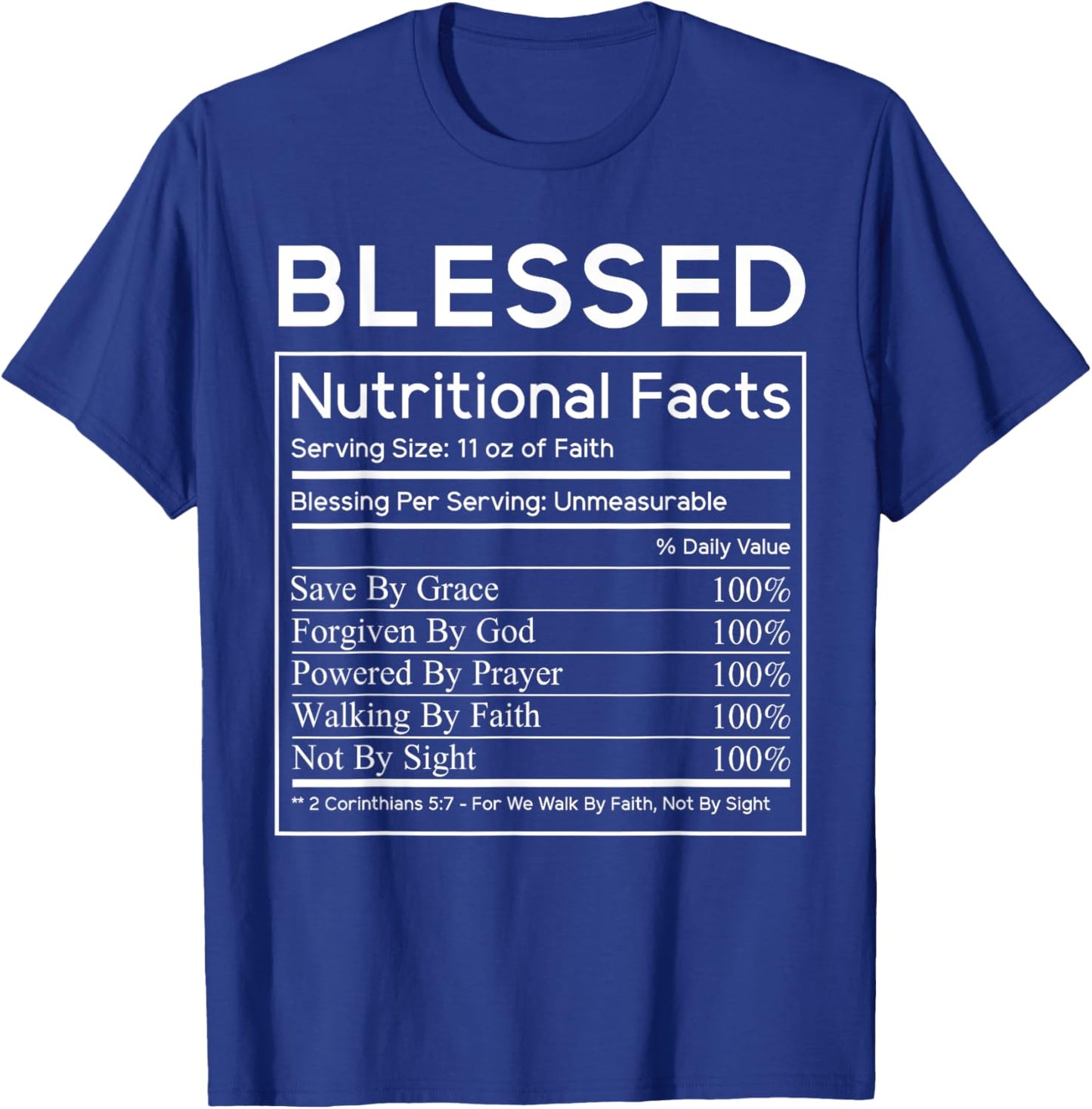 Blessed Nutritional Facts Christian Bible Holiday Dinner T-Shirt - T-Shirt | Royal