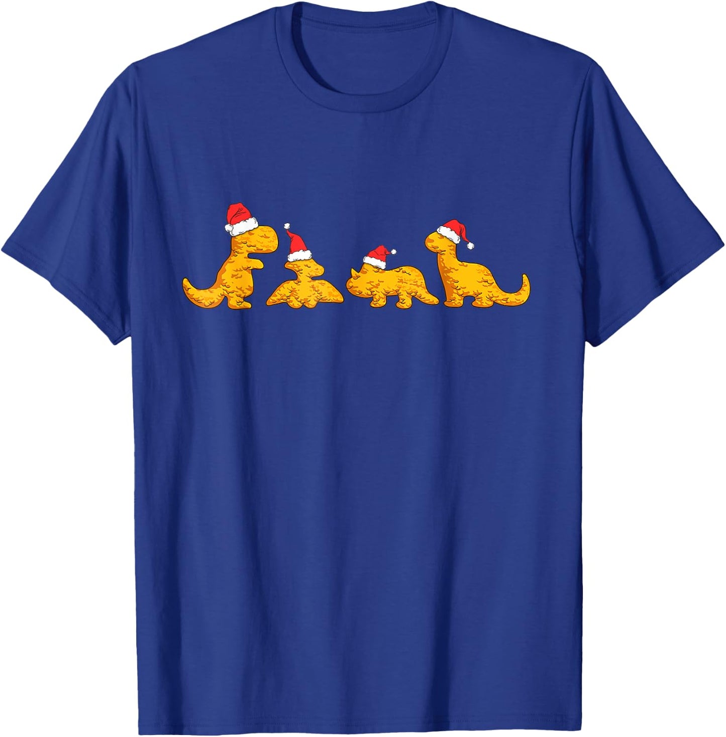 Dino Chicken Nuggets Funny Dinosaur Shape Nuggets Christmas T-Shirt - T-Shirt | Royal