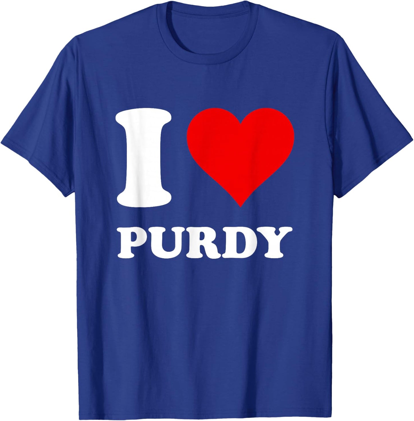 Red Heart I Love Purdy T-Shirt - T-Shirt | Royal