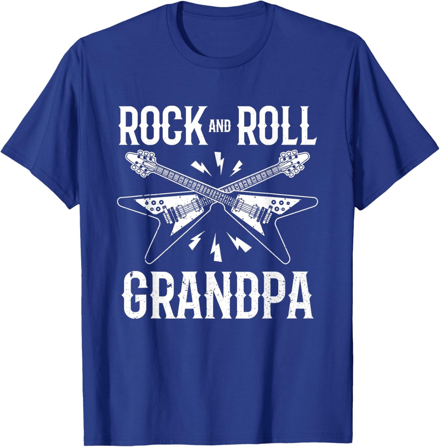 Rock And Roll Grandpa Vintage Band Punk Rock Design Rockstar T-Shirt - T-Shirt | Royal