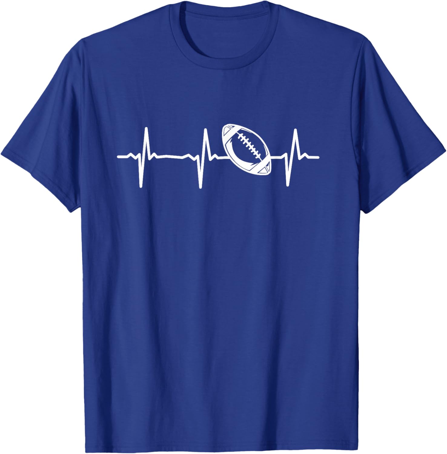 Football Heartbeat Football Player American Football T-Shirt - T-Shirt | Royal