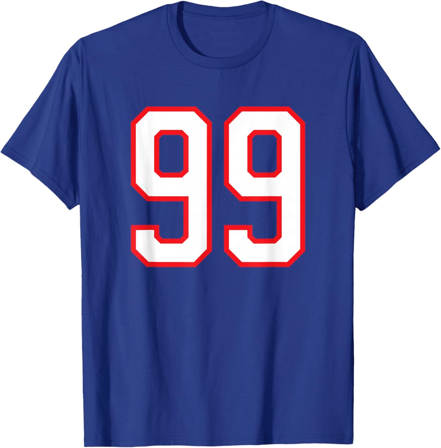 White Red Sports Team Number #99 T-Shirt - T-Shirt | Royal