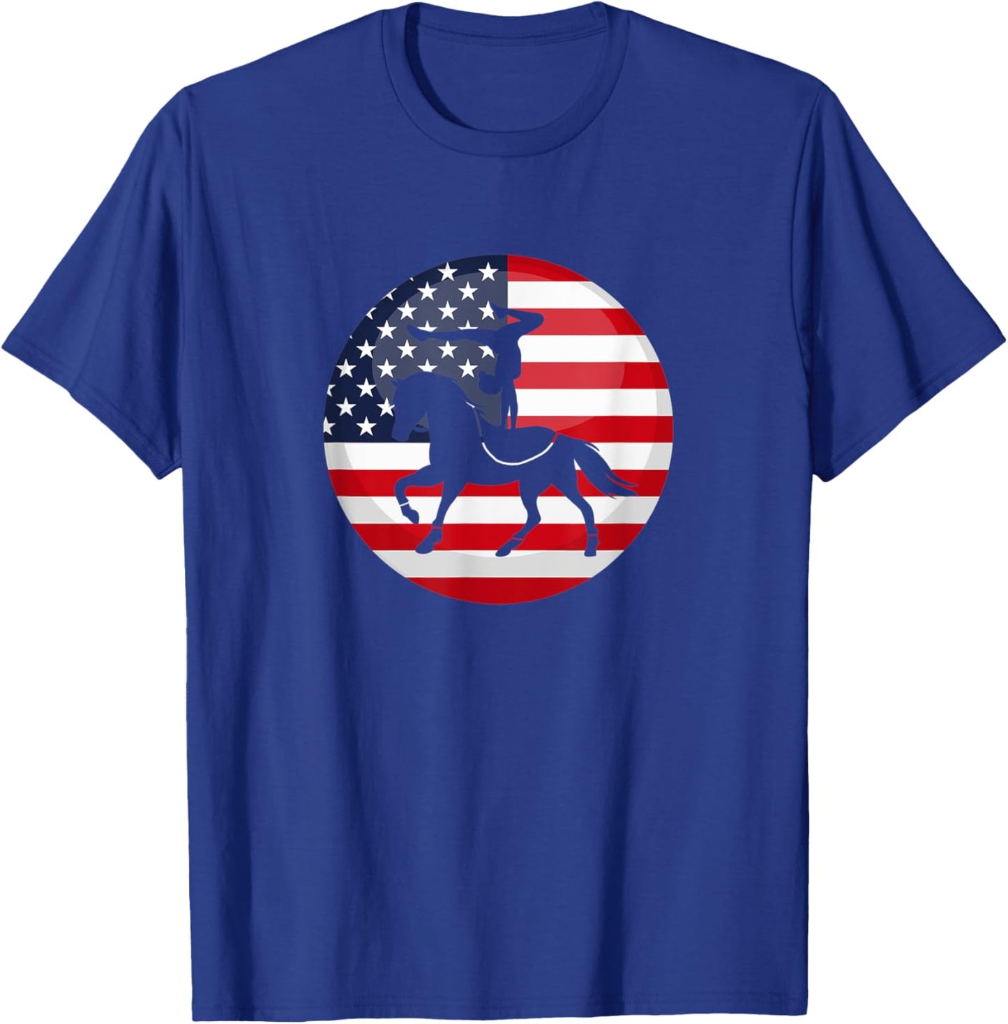 Equestrian Vaulting Horse US Flag Vaulters T-Shirt - T-Shirt | Royal